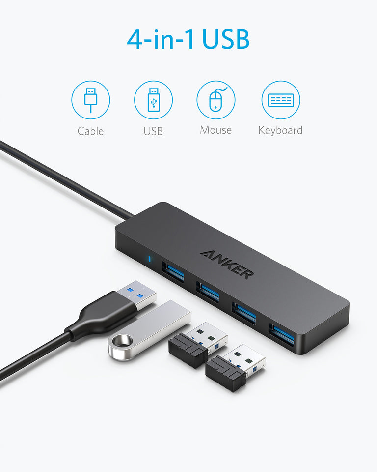 Ultra Slim 4-Port USB 3.0 Data Hub S3