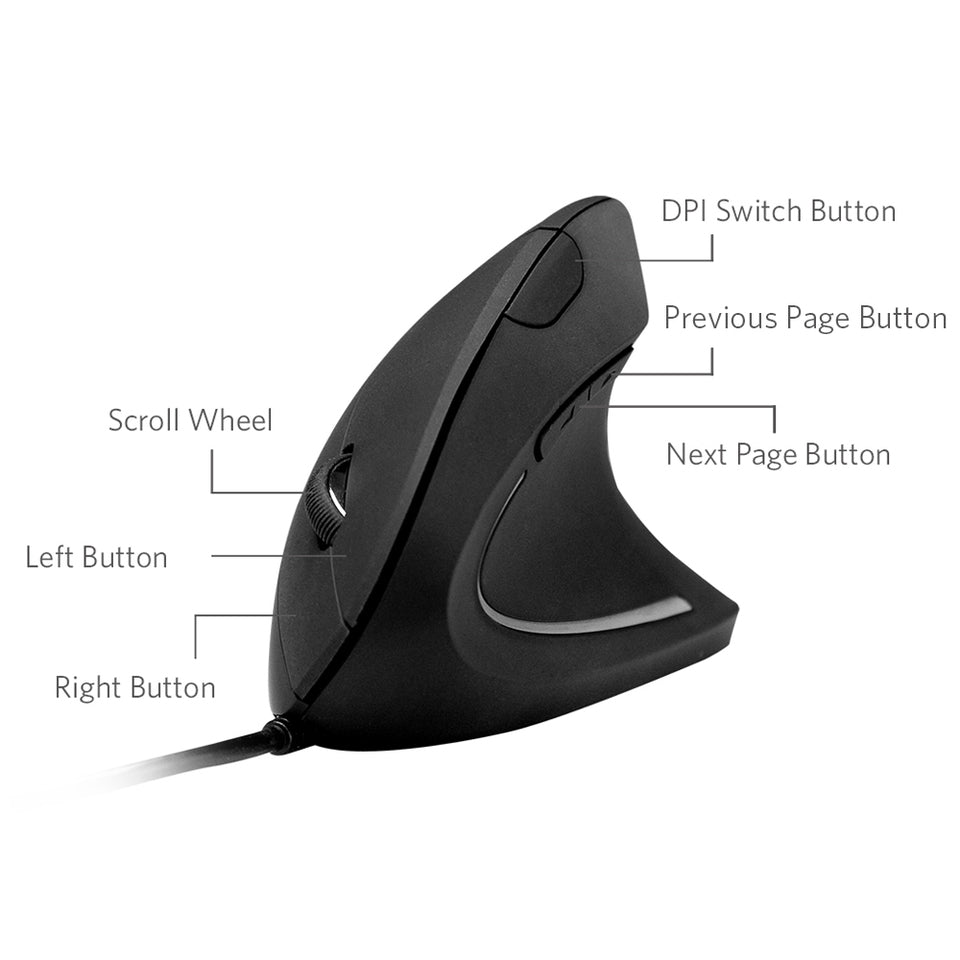 Refurbished Ergonomic Optical USB Wired Vertical Mouse J6