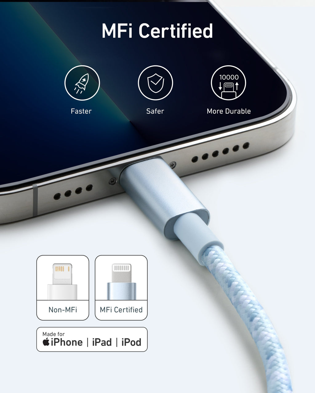 331 USB-A to Lightning Cable (Nylon) R8