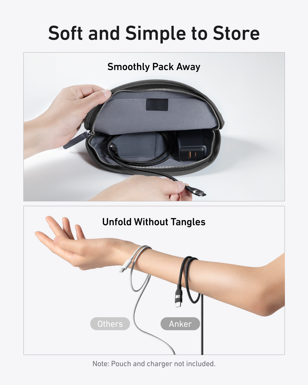 Nano Charger (45W) with USB-C to USB-C Cable and USB-C to USB-C Cable (6 ft, 240W, Upcycled-Braided) Q1