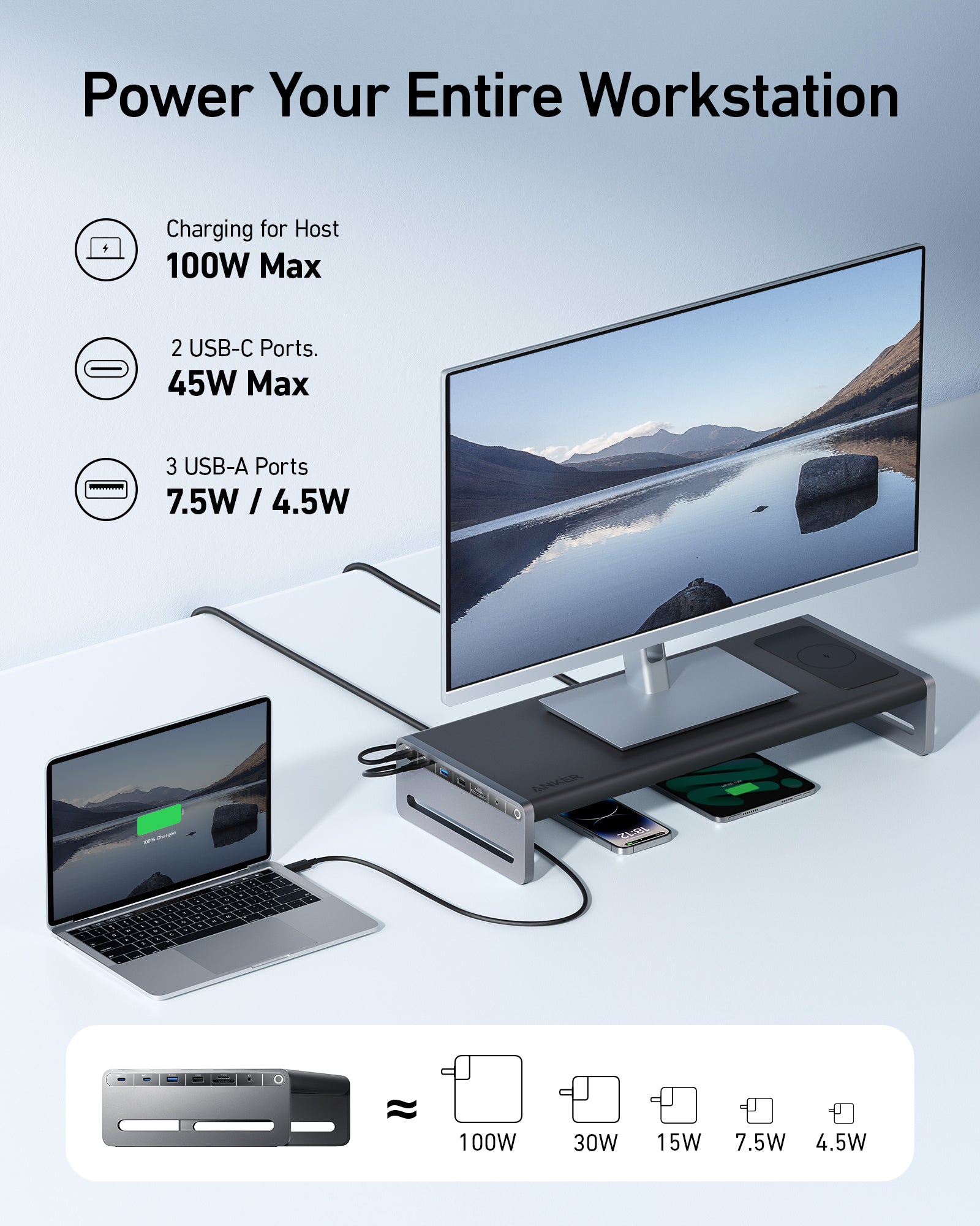 675 USB-C Docking Station (12-in-1, Monitor Stand, Wireless) C3