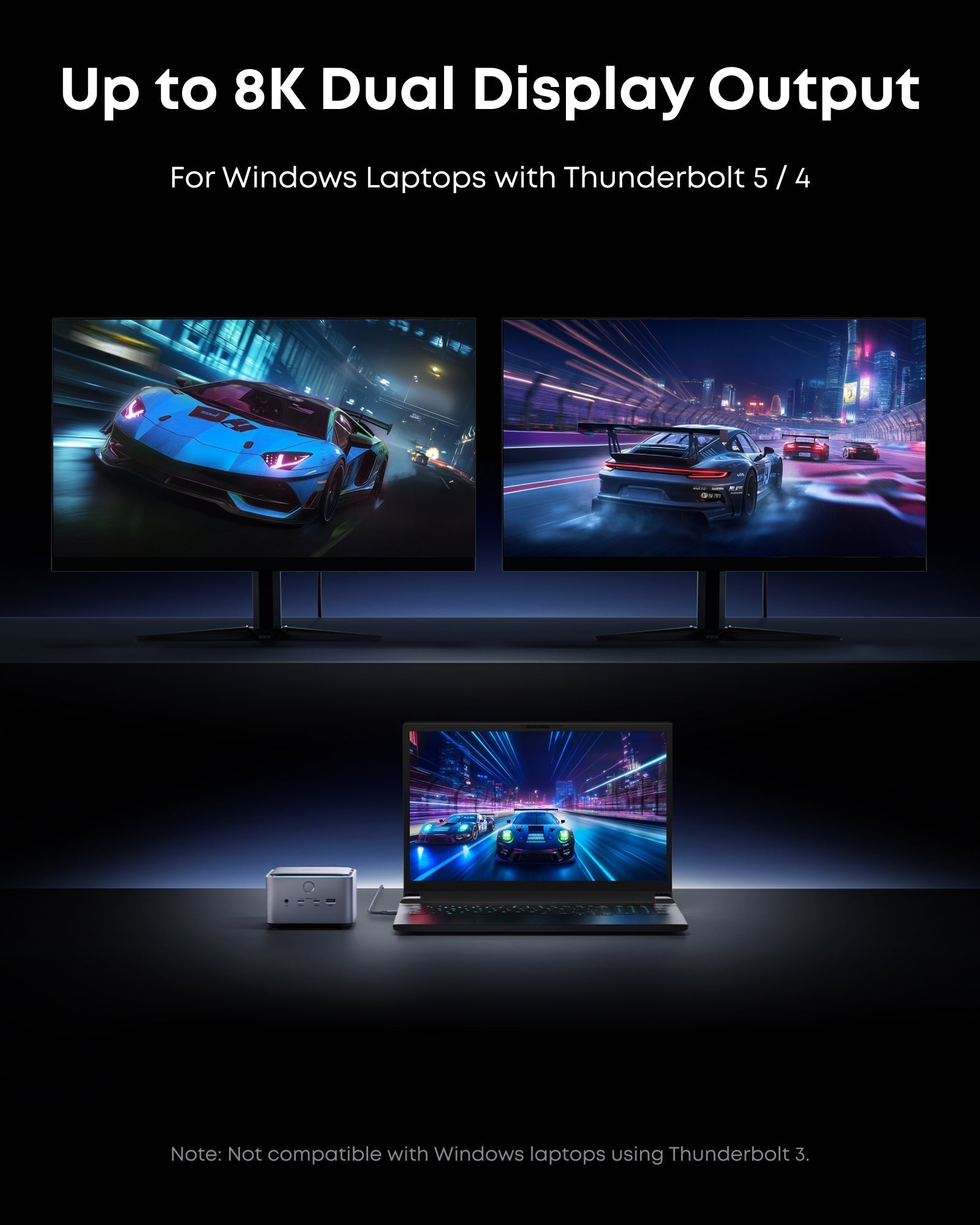 Prime TB5 Docking Station (14-in-1, 8K, Thunderbolt 5) and Thunderbolt 5 Cable (3.3 ft, 80Gbps, 240W) N9