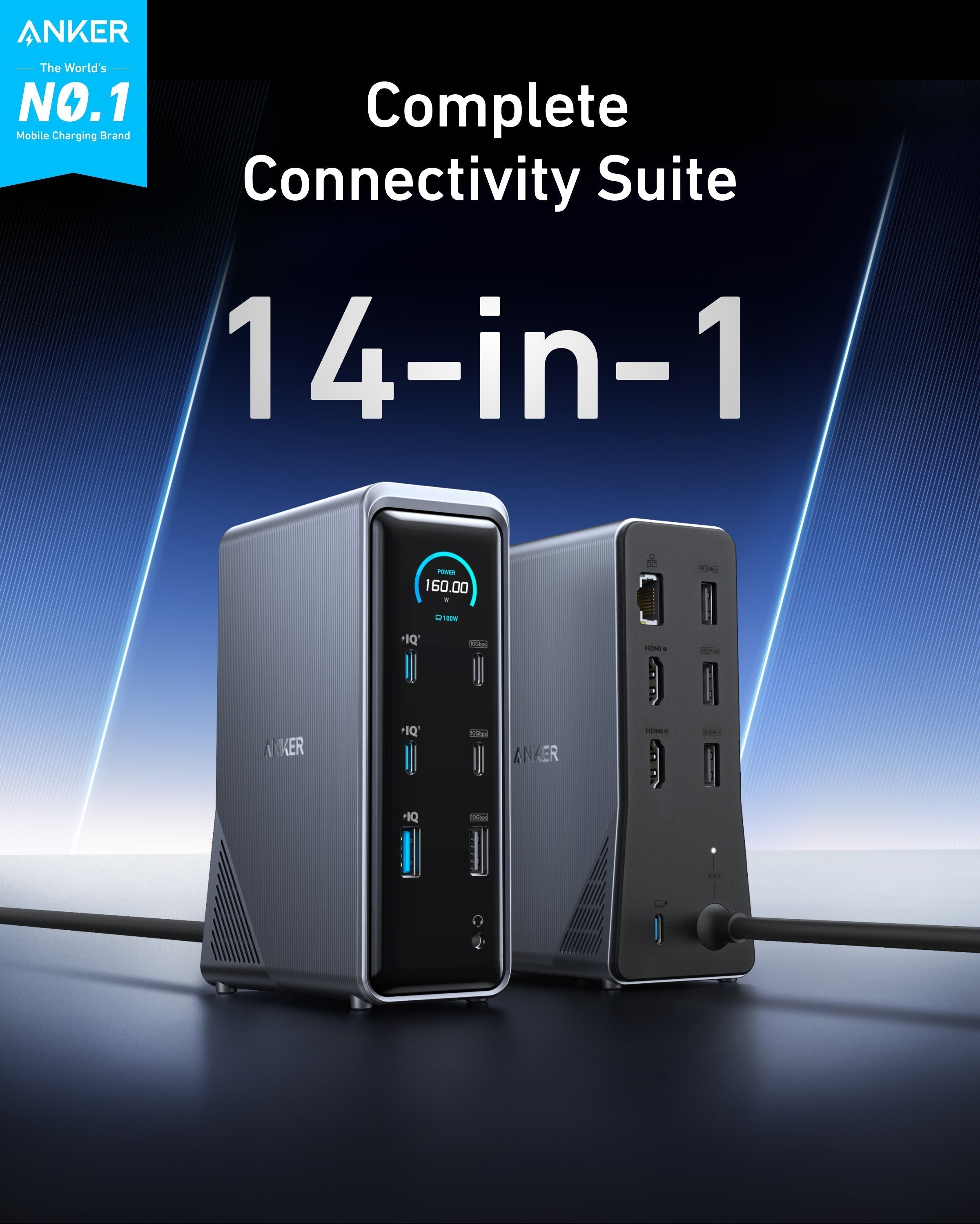 Prime Charging Docking Station with 240W USB-C to USB-C Cable U8