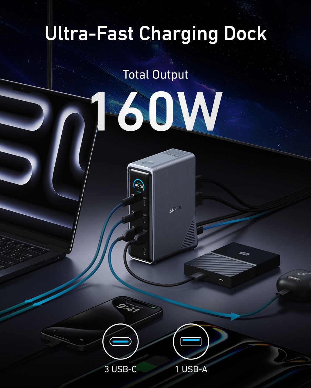 Prime Charging Docking Station (14-in-1, Dual Display, 160W) G2