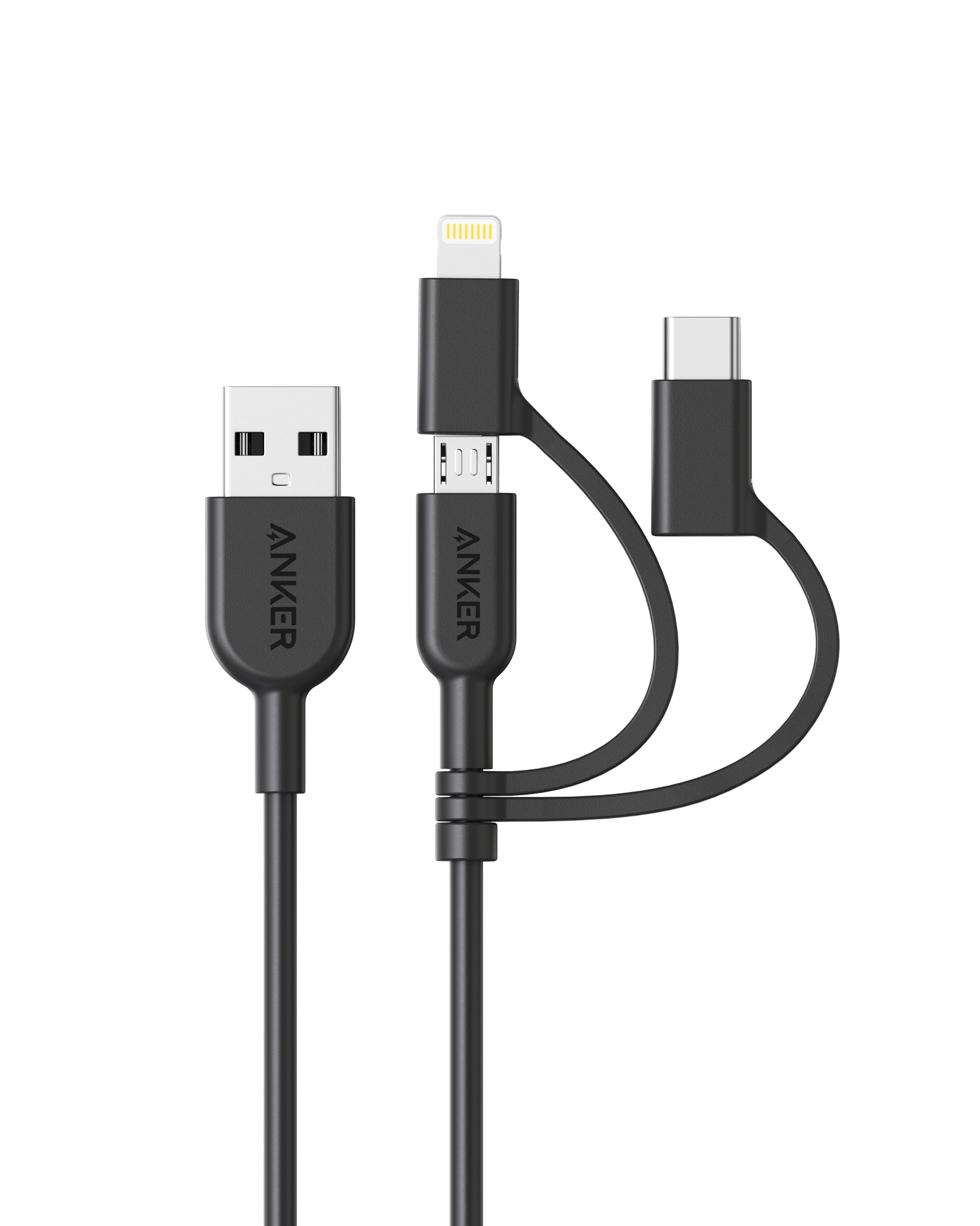 321 USB-A to Lightning Cable (3 ft 3-in-1) K4