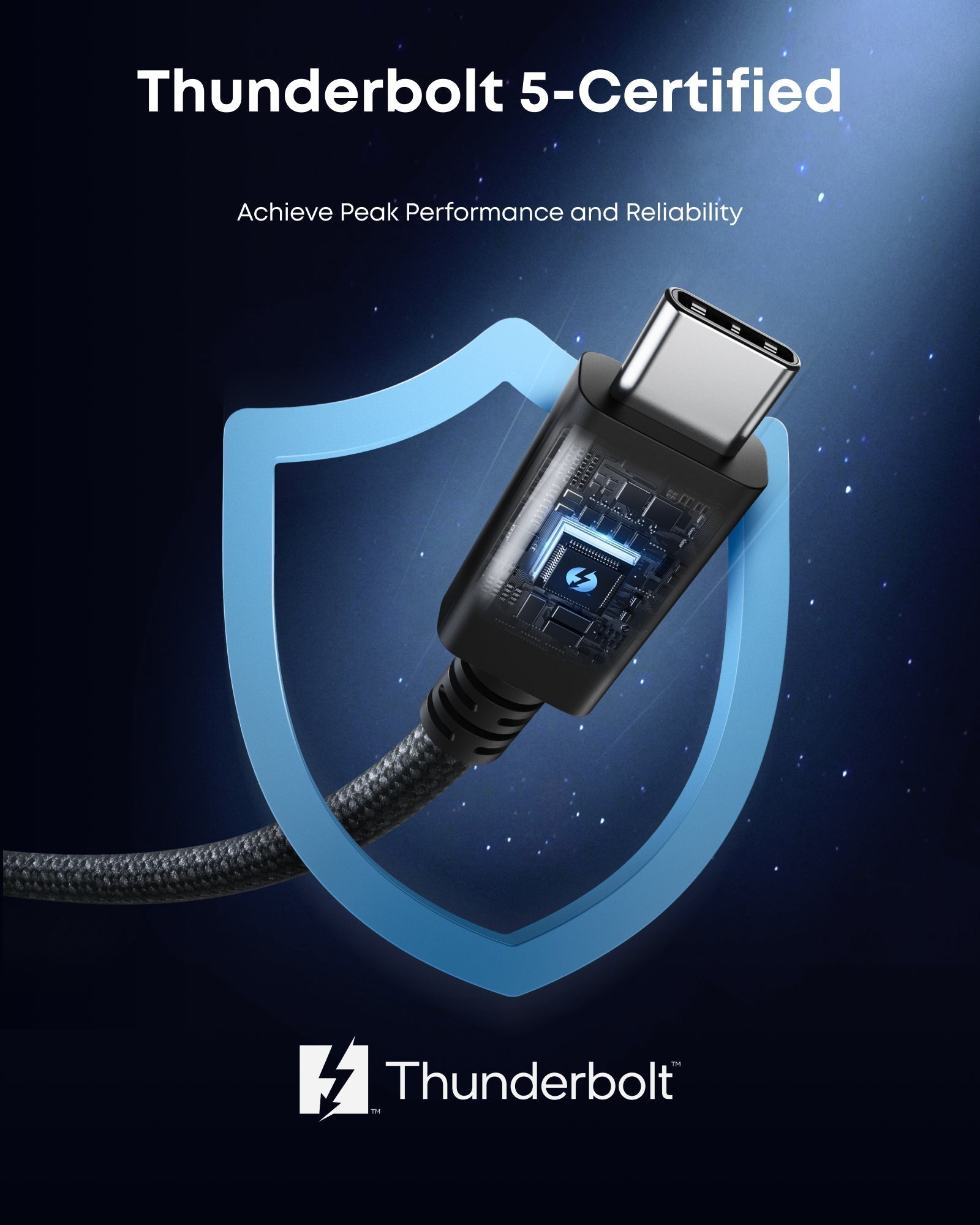 Prime Thunderbolt 5 Cable (3.3 ft / 1.7 ft, 80 Gbps, 240W) D9