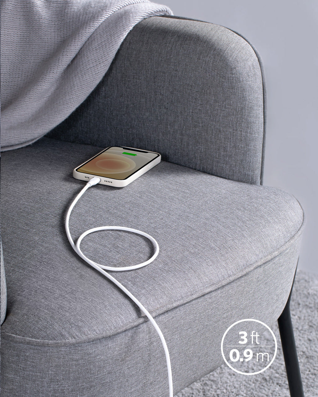 641 USB-C to Lightning Cable (Flow, 3 ft Silicone) Q6