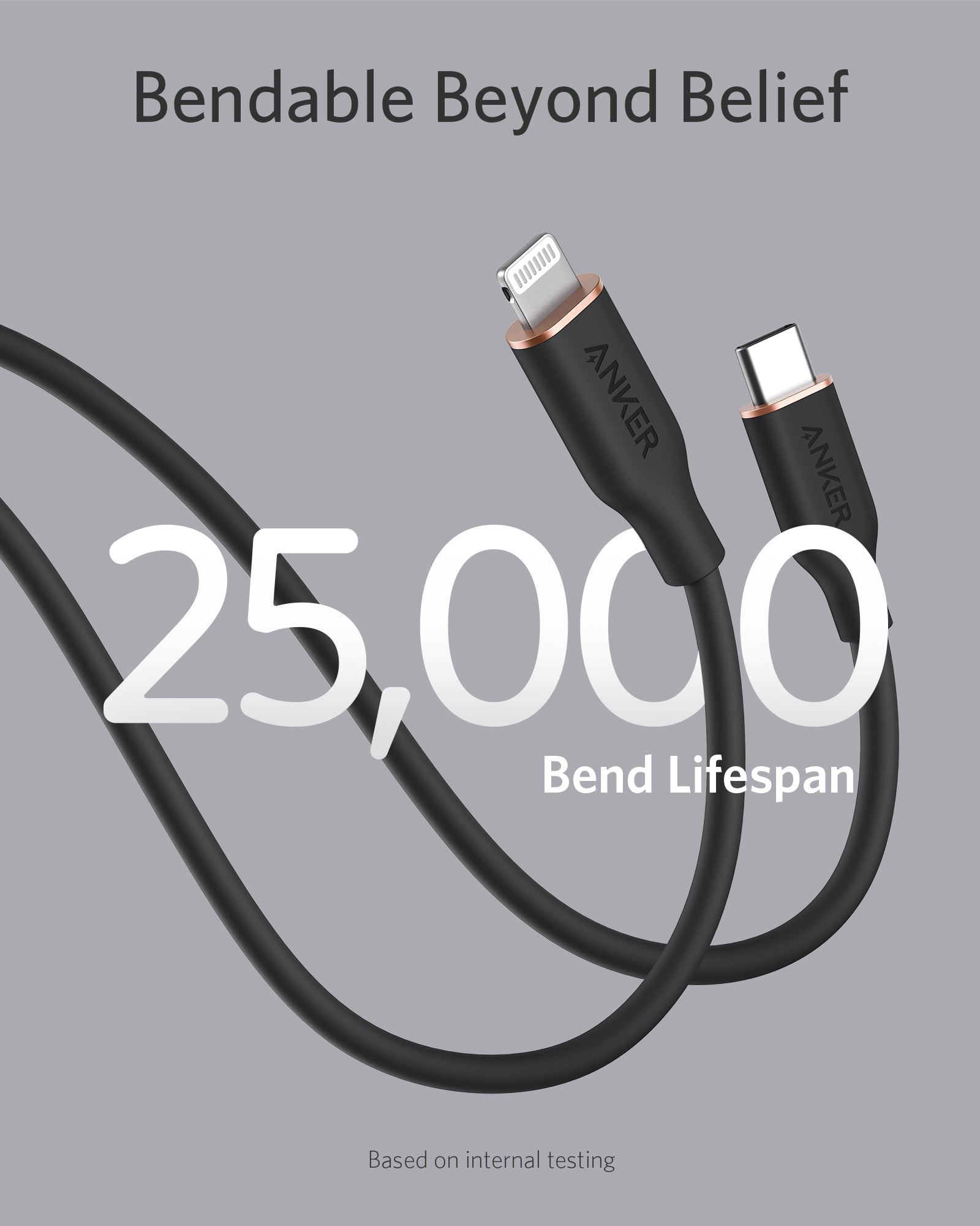 641 USB-C to Lightning Cable (Flow, 3 ft Silicone) Q6