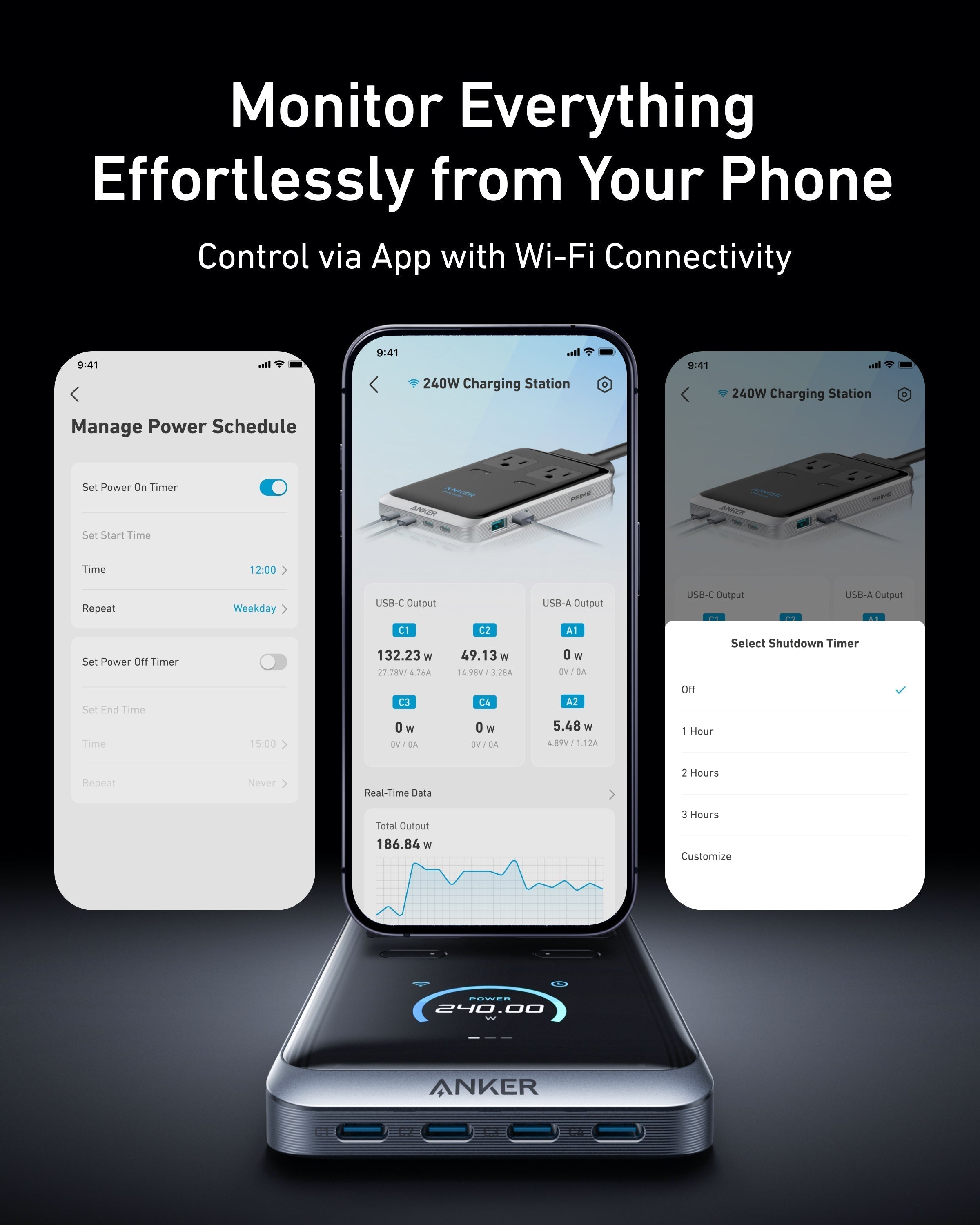 Prime Charging Station (8-in-1, 240W) and USB-C to USB-C Cable (6 ft, 240W) C7