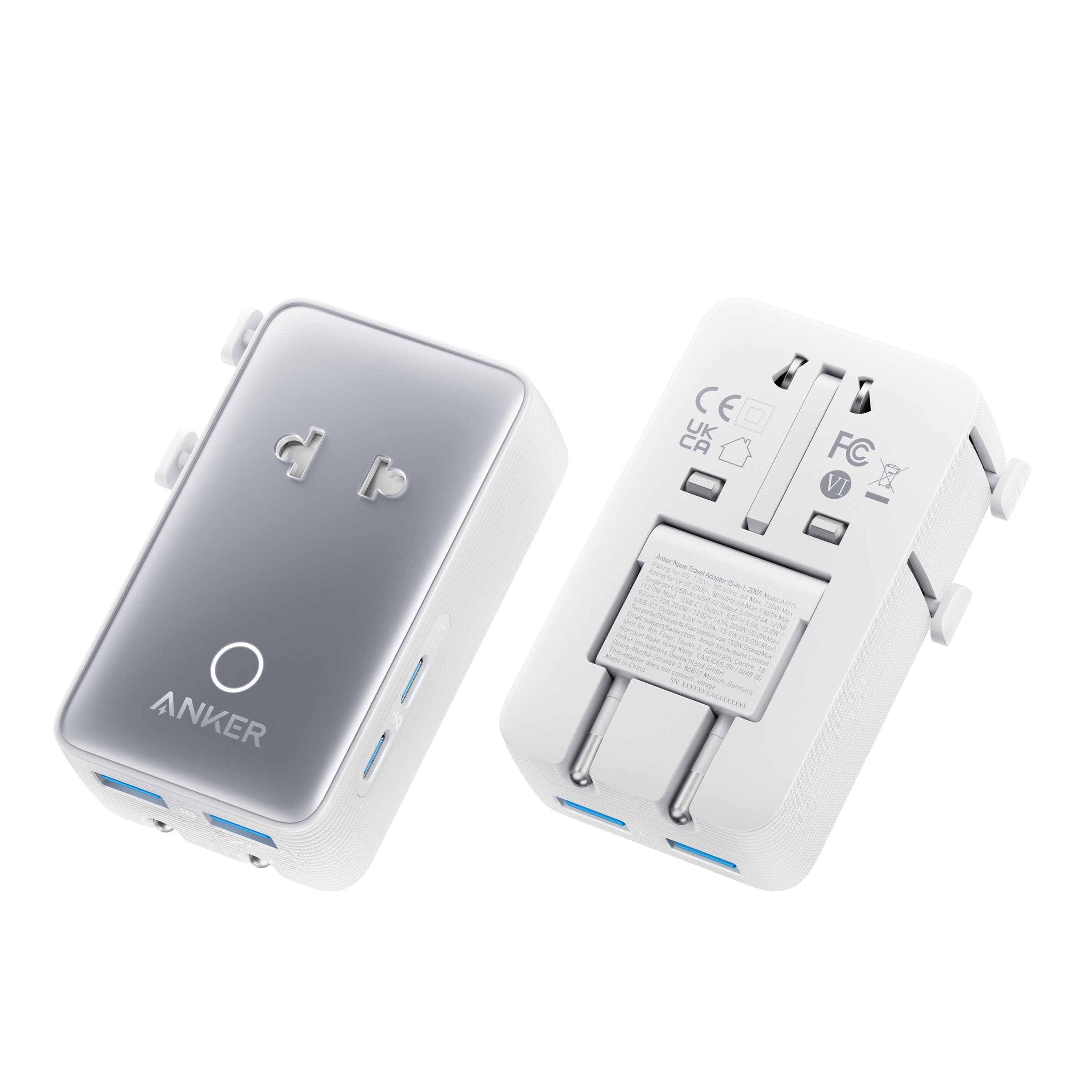 MagGo Wireless Charging Station (3-in-1, Foldable Pad) and Nano Travel Adapter (5-in-1, 20W, 1-Pack) M4