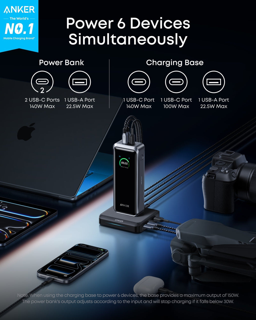Prime Power Bank (26K, 300W) with Charging Base U4