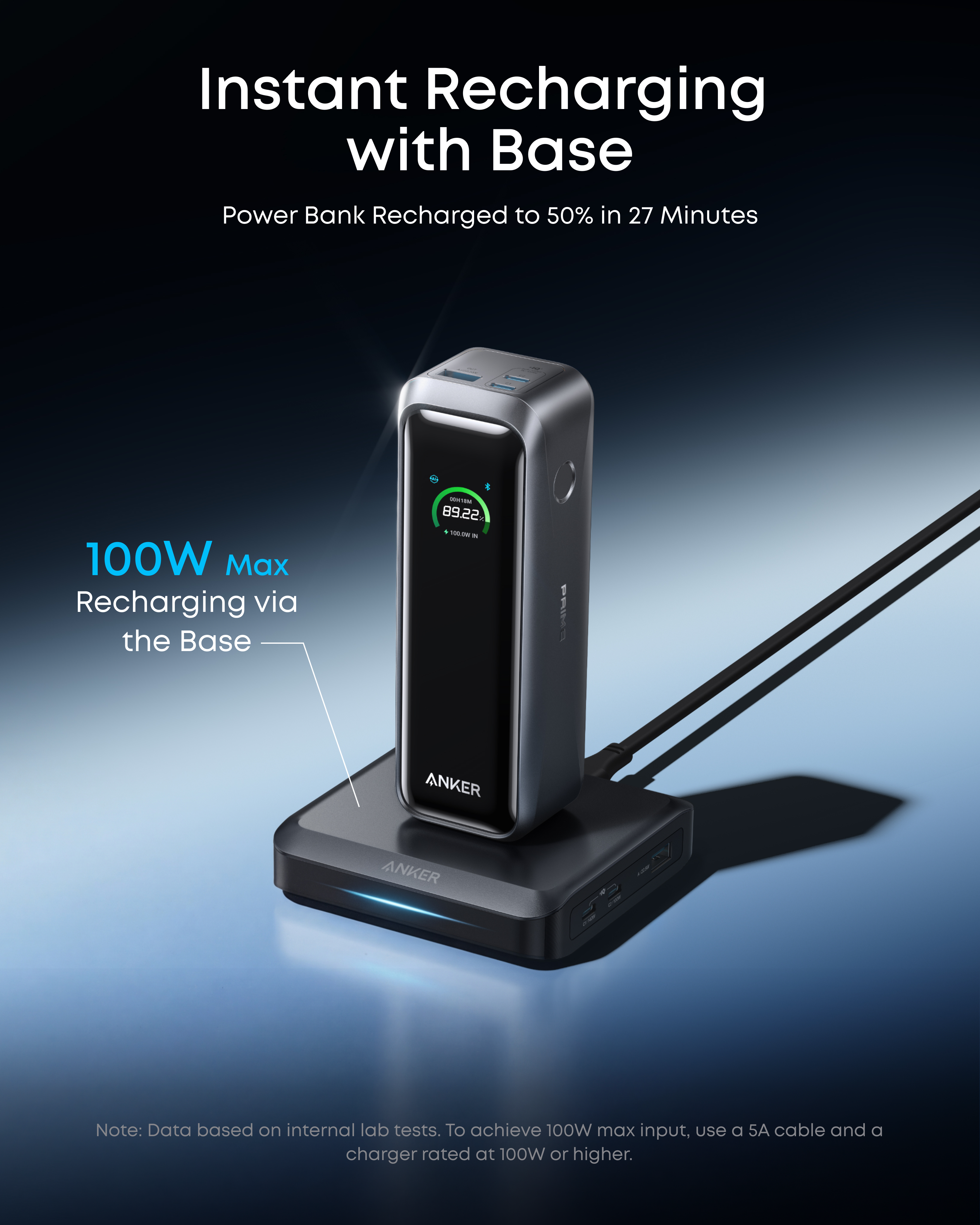 Prime Power Bank (20K, 220W) with Charging Base X8