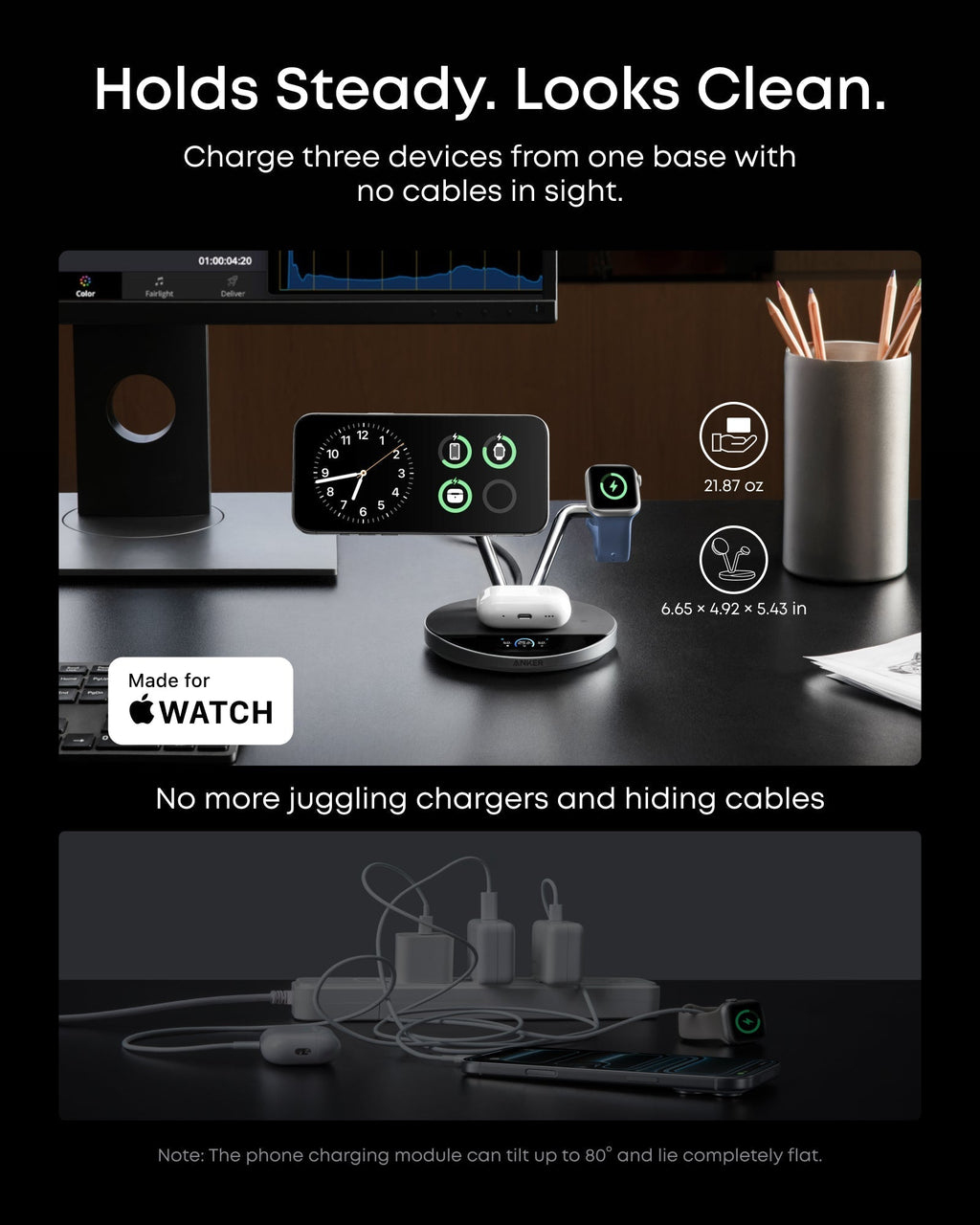 Prime Wireless Charging Station (3-in-1, MagGo, AirCool, Dock Stand) I2