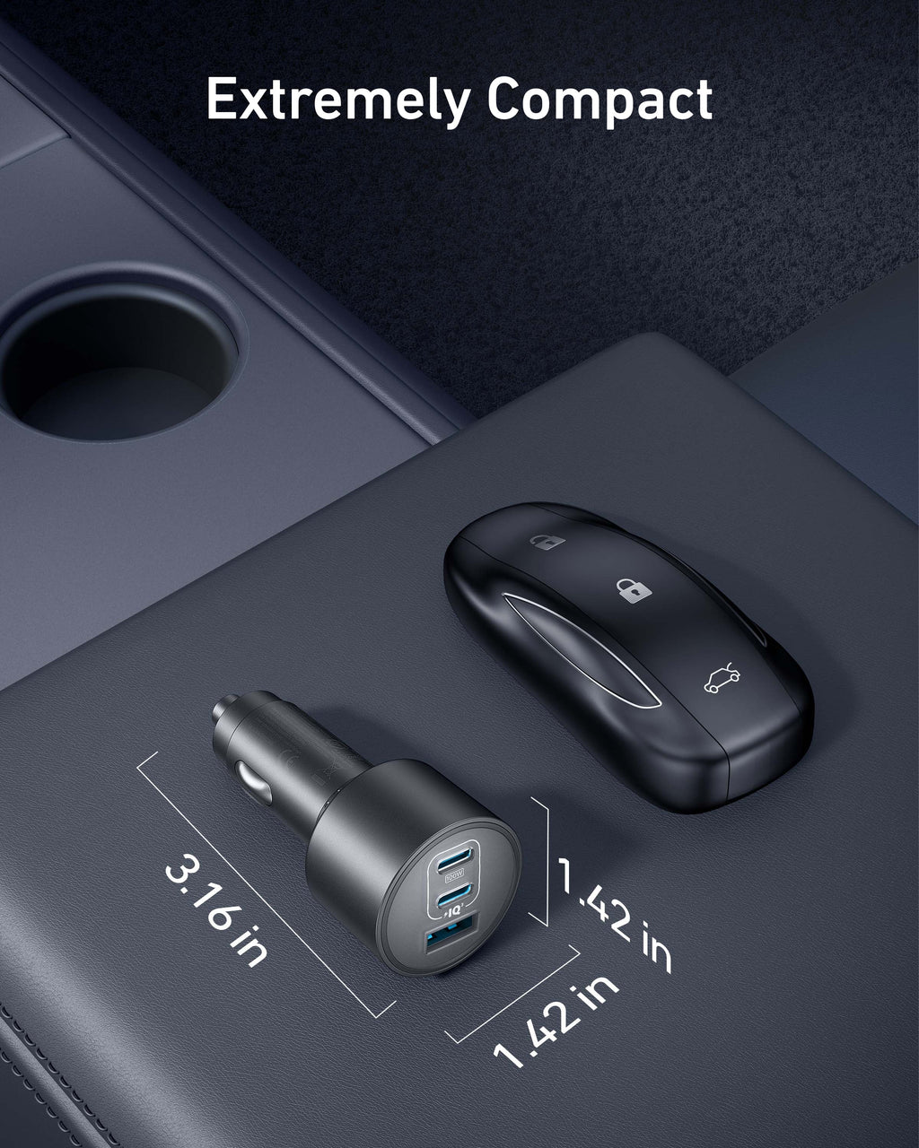 Nano Car Charger (167.5W, 3 Ports) M3