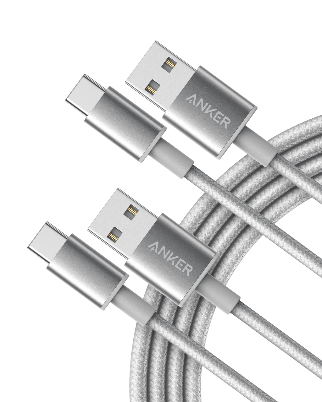 Premium Nylon USB-C to USB-A Cable (2-Pack) S6