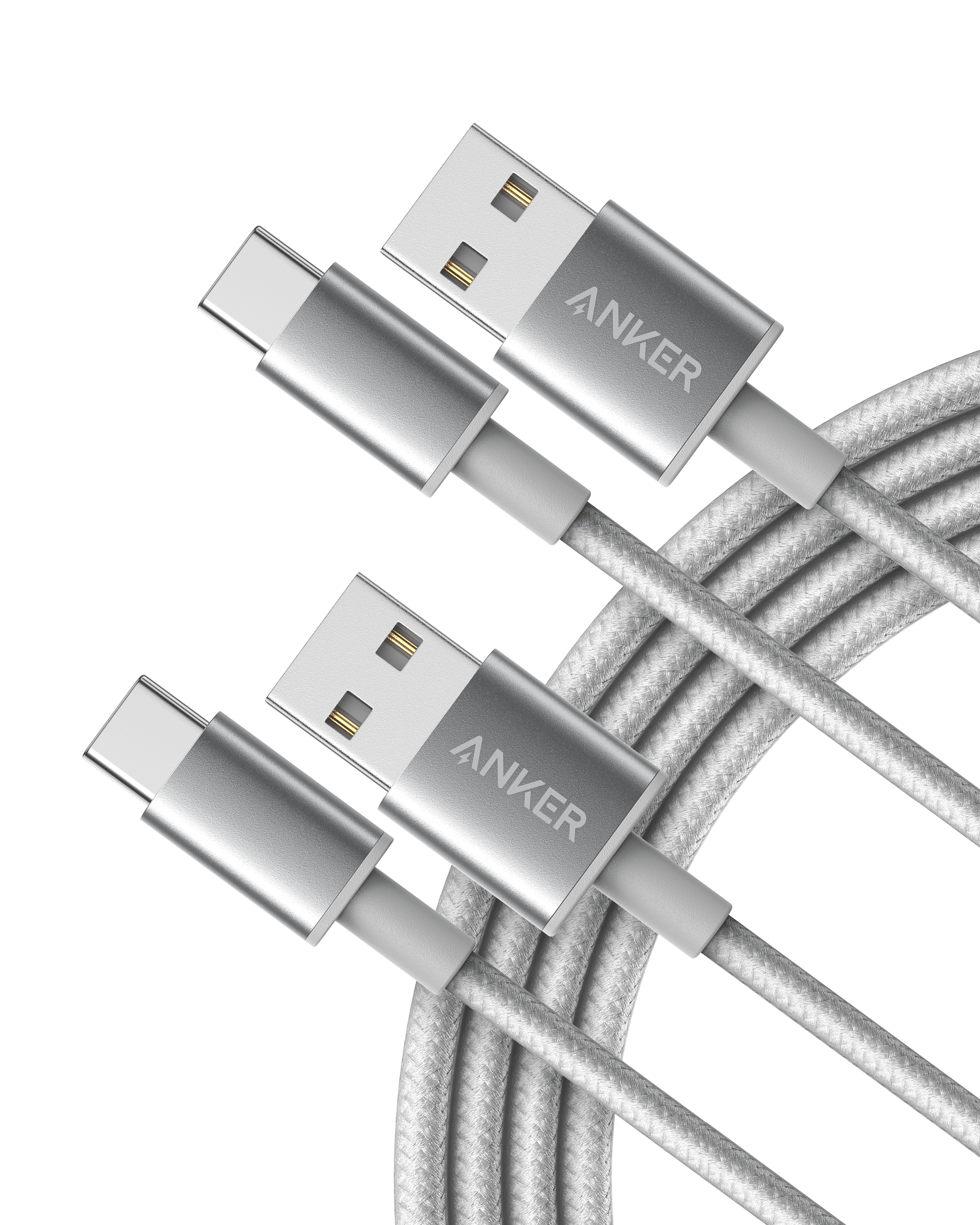 Premium Nylon USB-C to USB-A Cable (2-Pack) S6