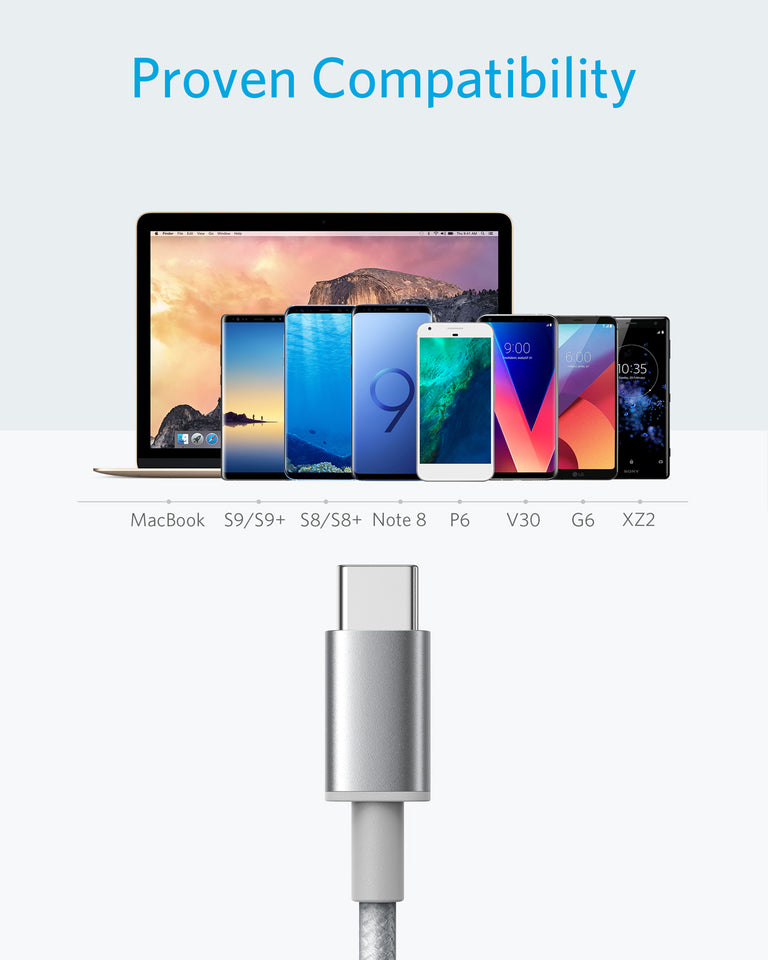 Premium Nylon USB-C to USB-A Cable (2-Pack) S6