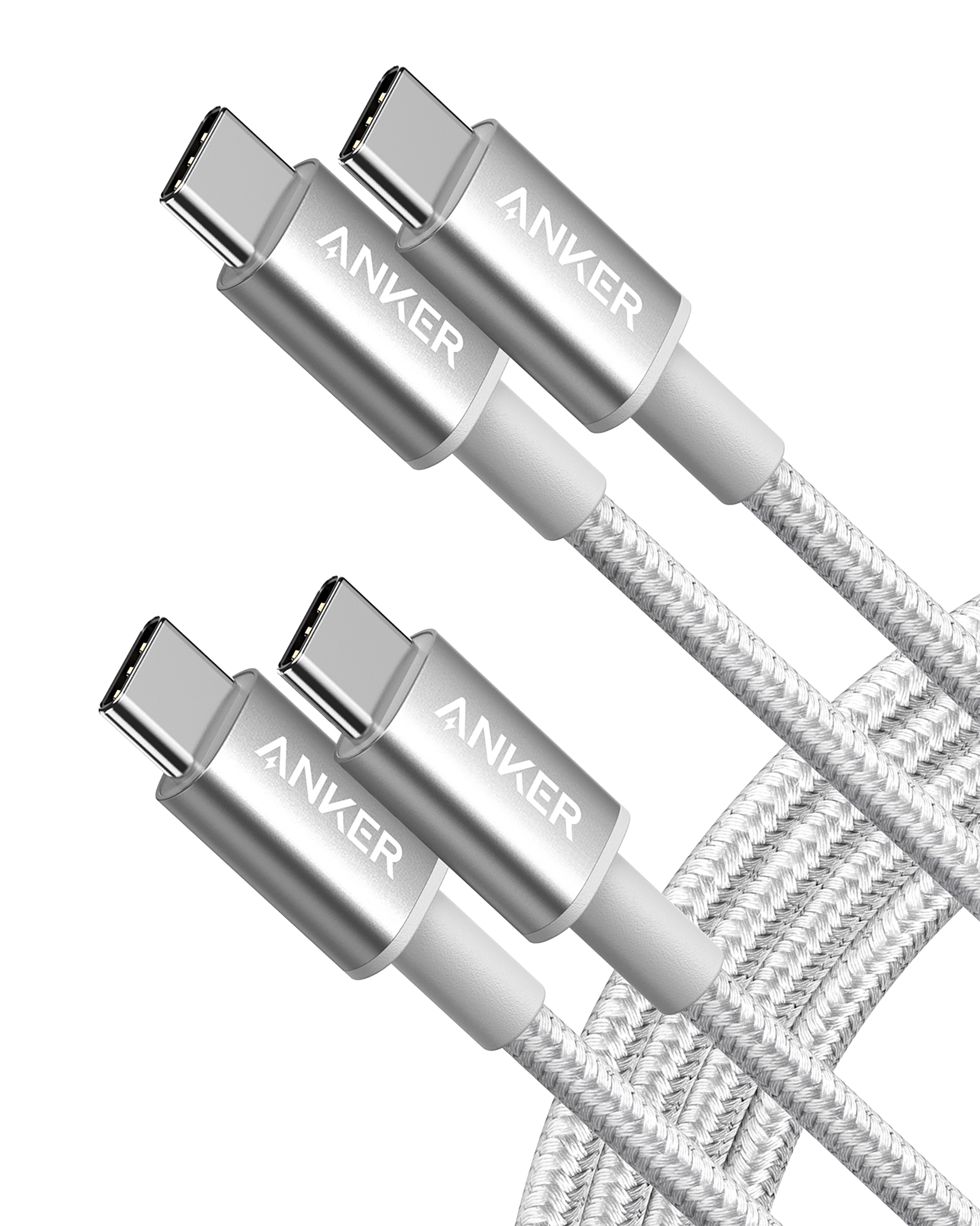 2-Pack New Nylon USB-C to USB-C Cable (3 ft / 6 ft, 60W) H6