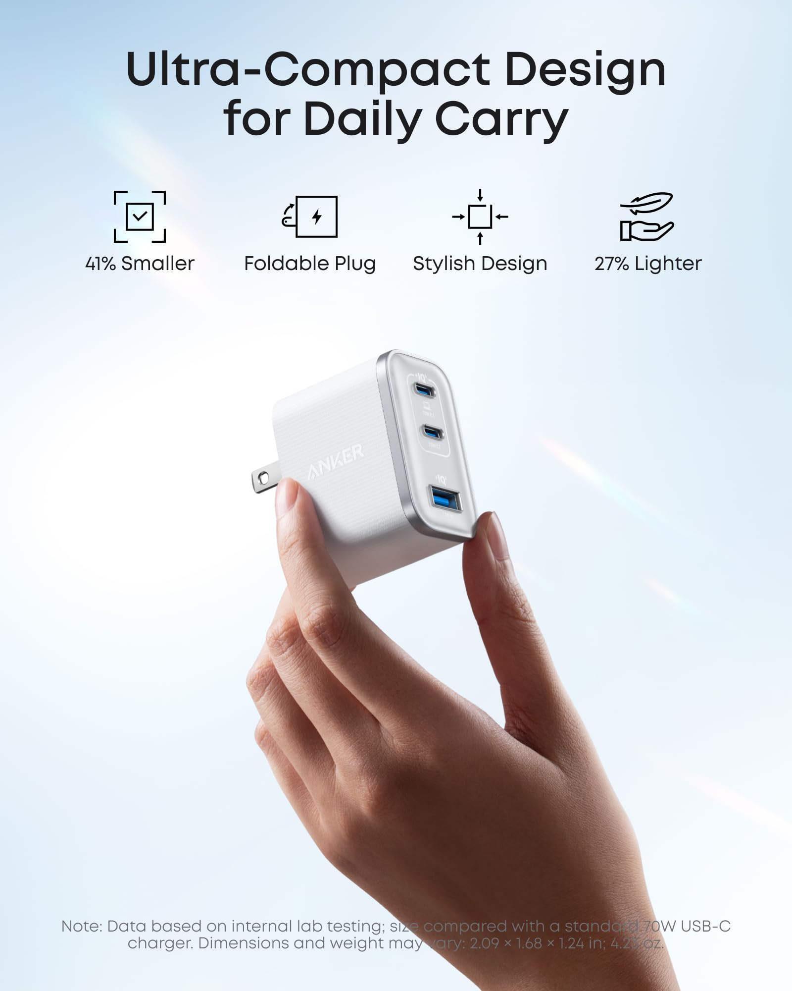 Nano Charger (70W, 3 Ports) J5