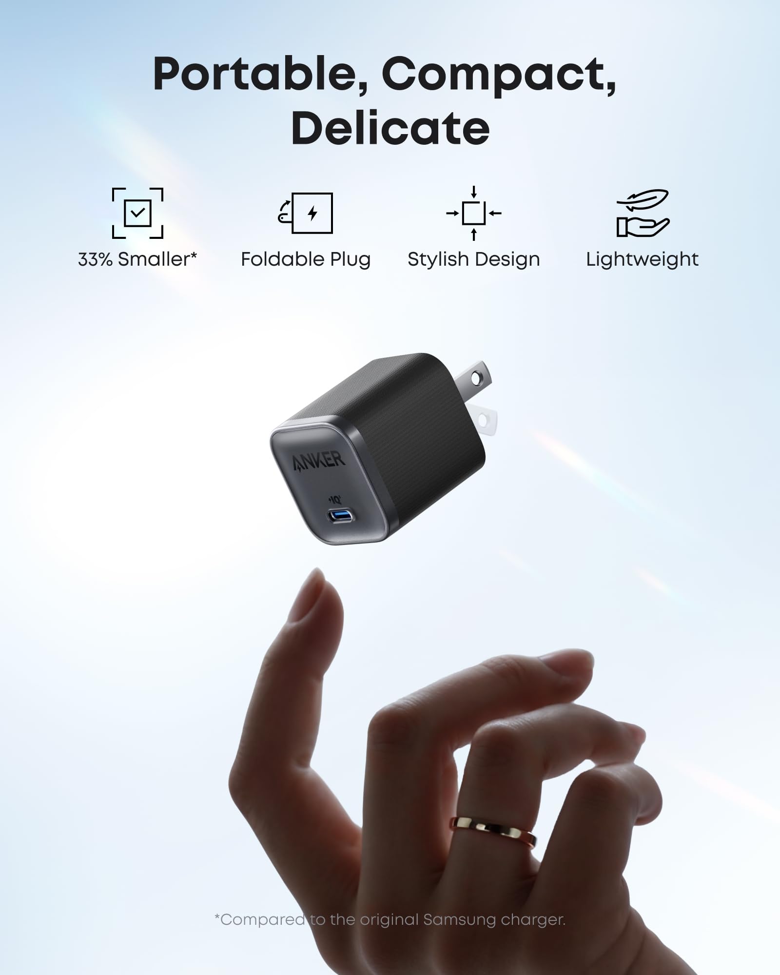 Nano Charger (45W) with USB-C to USB-C Cable and USB-C to USB-C Cable (6 ft, 240W, Upcycled-Braided) Q1