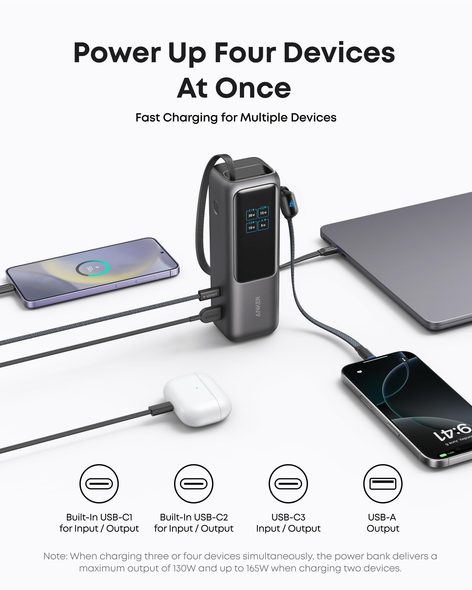 Laptop Power Bank (25K, 165W, Built-In and Retractable Cables) | Customizable J4