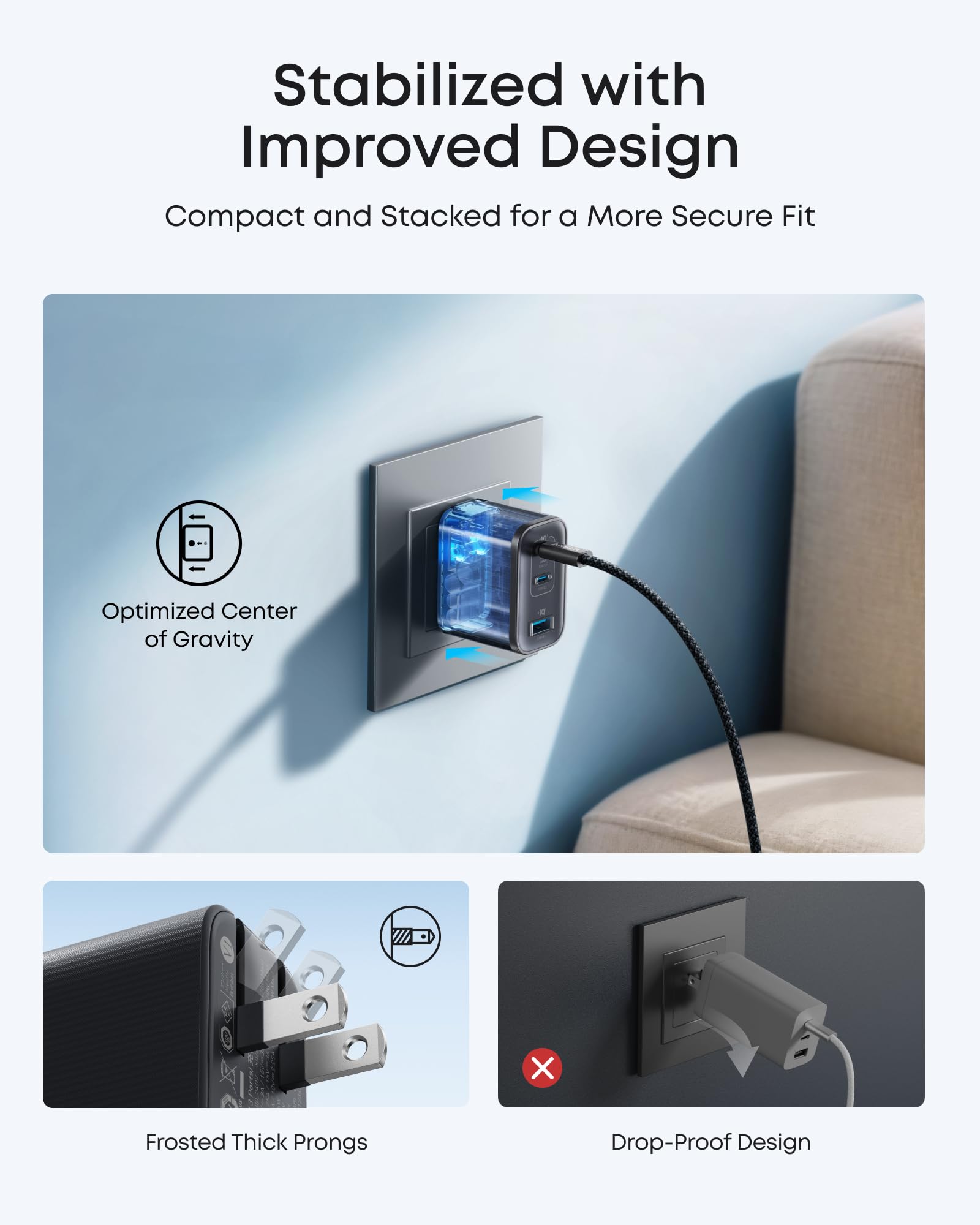 Nano Charger (70W, 3 Ports) -2 Pack W7