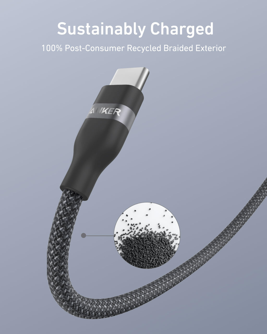 USB-A to USB-C Cable (3 ft / 6 ft, Upcycled-Braided) H0