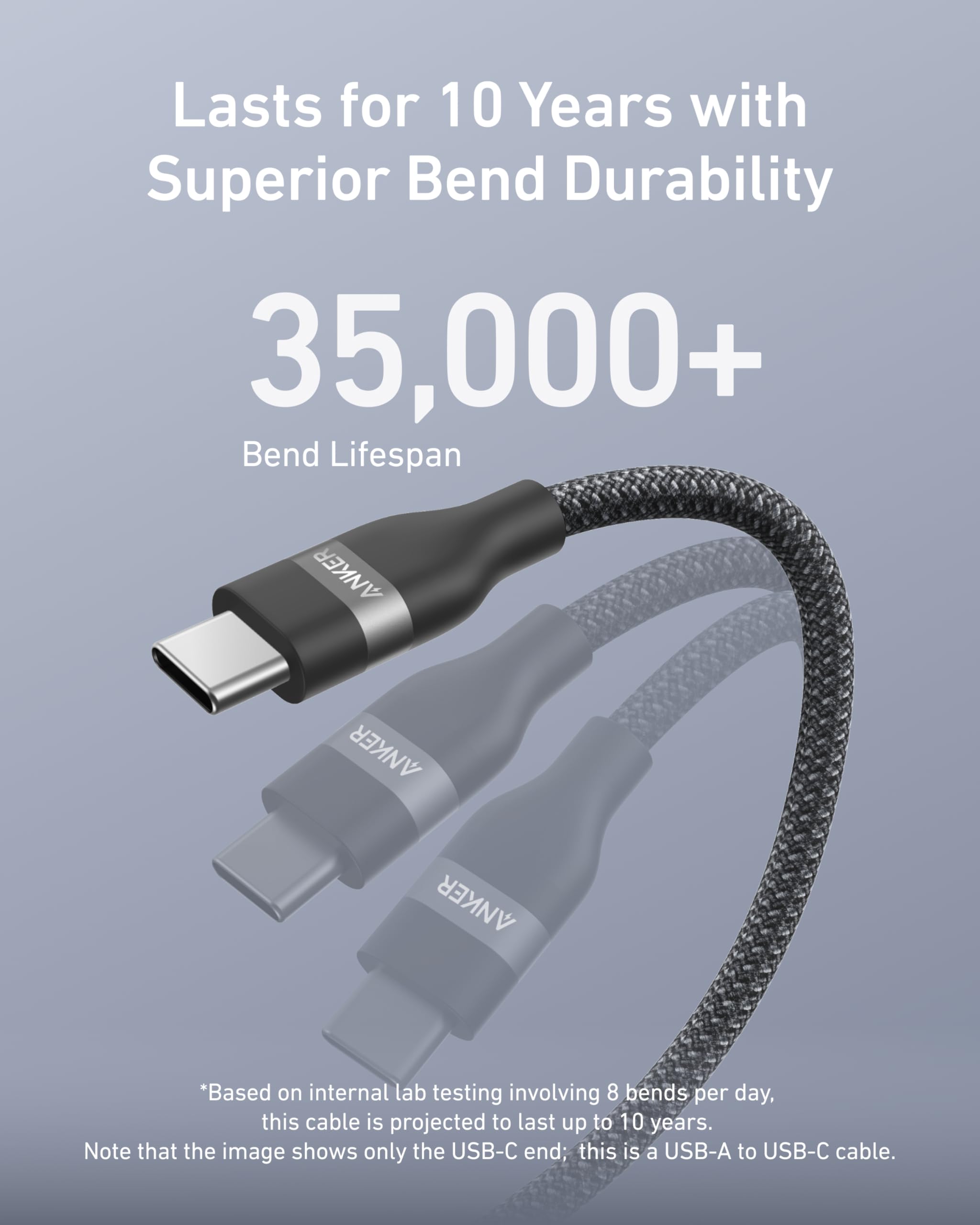 USB-A to USB-C Cable (3 ft / 6 ft, Upcycled-Braided) H0