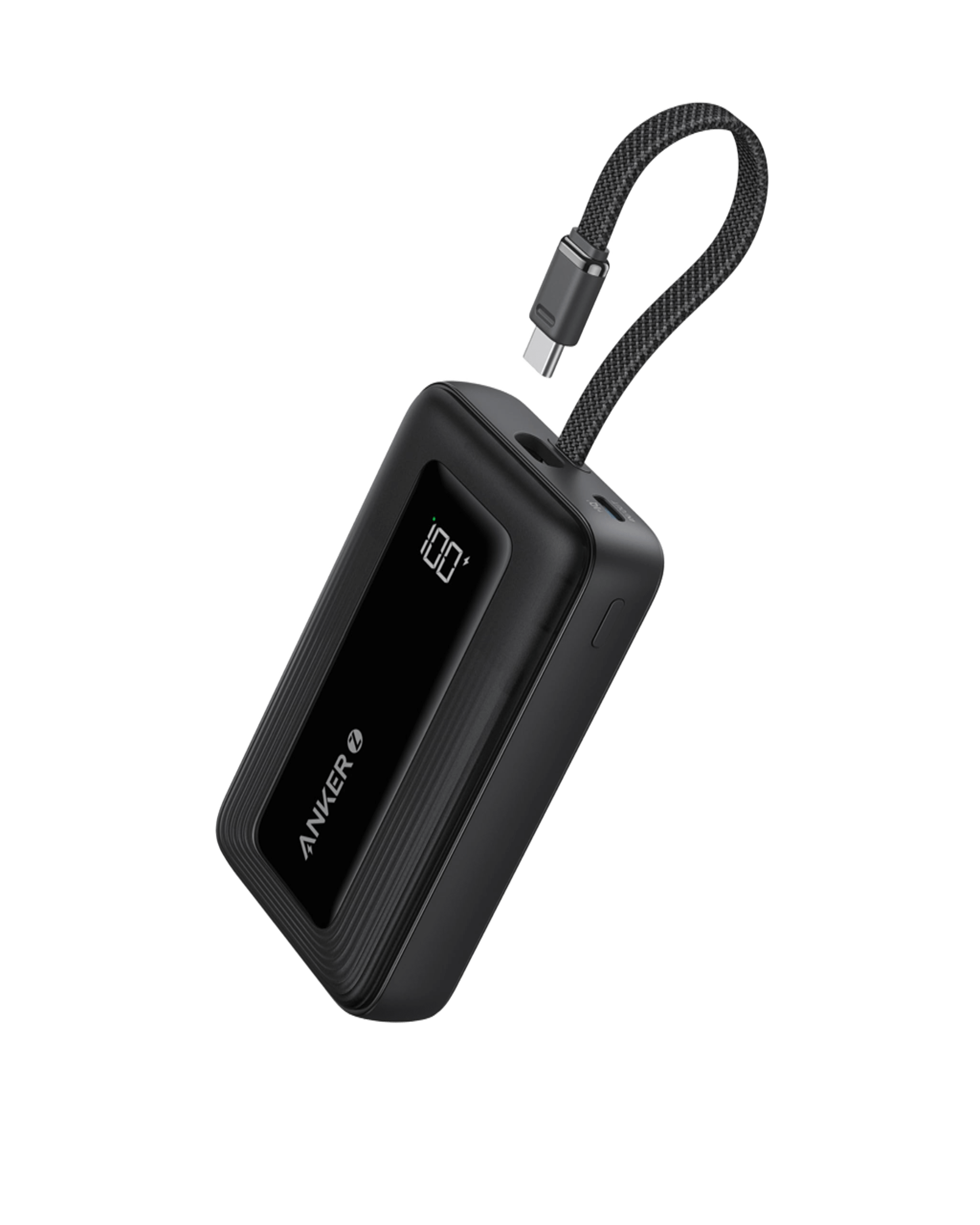 Refurbished Zolo Power Bank (10K, 30W) with a 5.4-inch (13.7 cm) built-in USB-C cable. P9