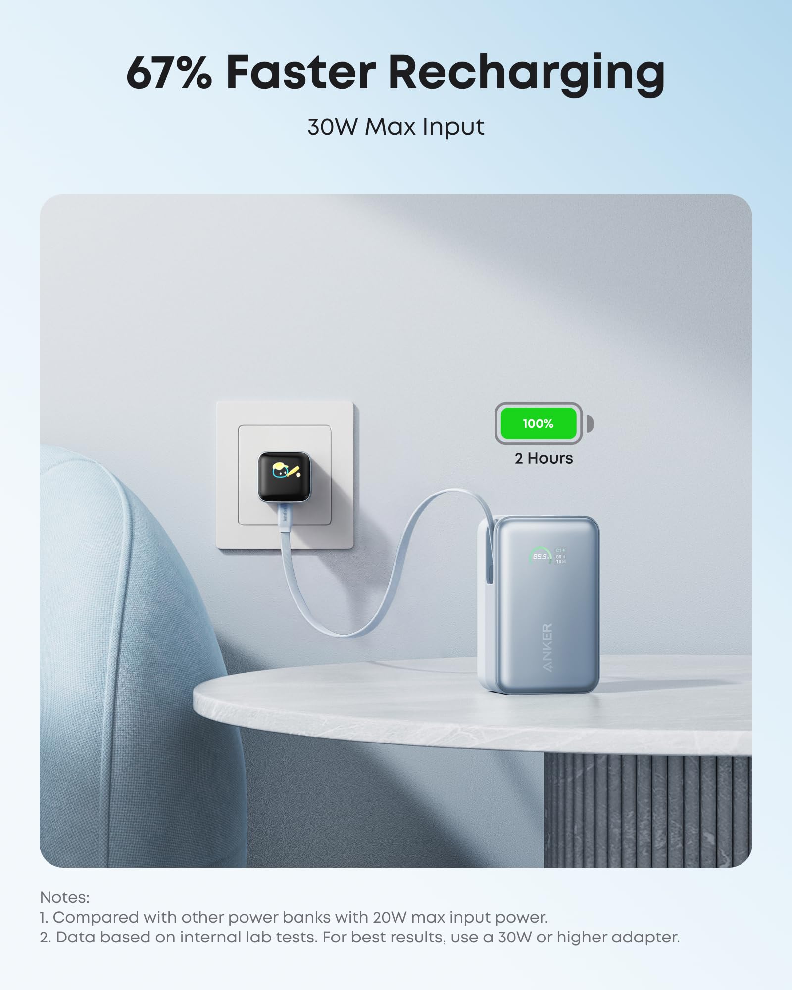 Nano Power Bank (10K, 45W, Built-In Retractable USB-C Cable) D2