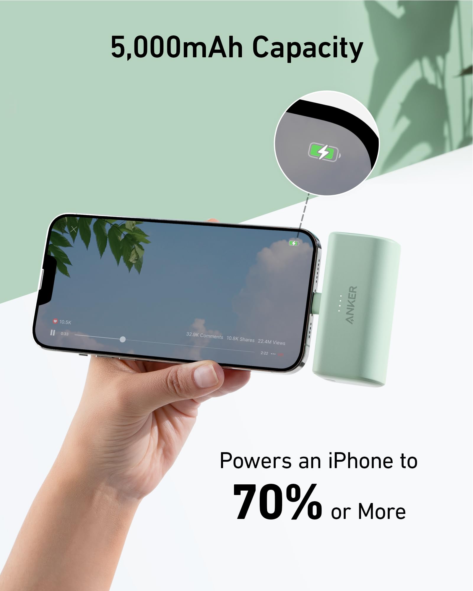 Nano Power Bank (12W, Built-In Lightning Connector)-boa P9