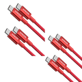 4-Pack New Nylon USB C to USB C Cable (3.3 ft 60W) M2