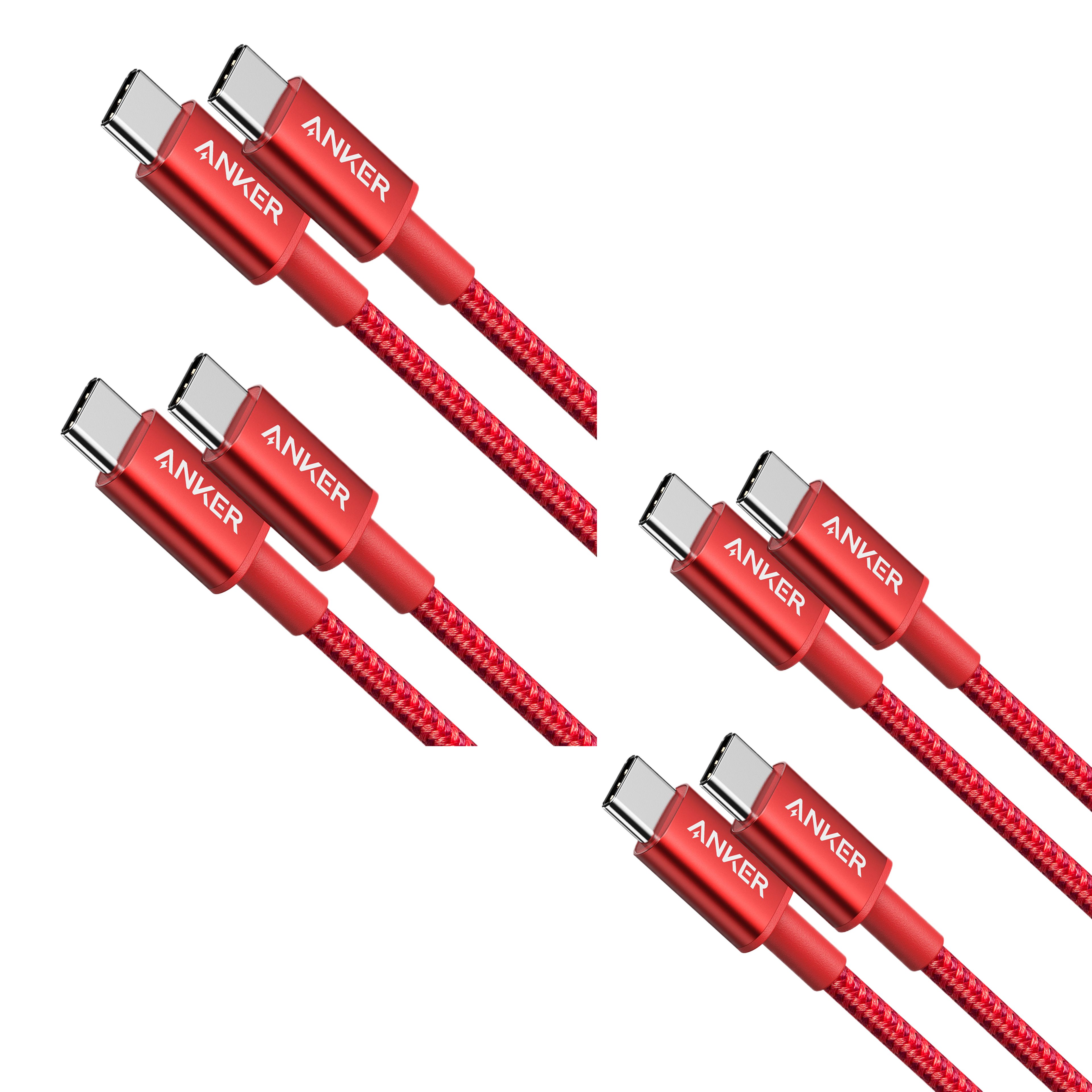4-Pack New Nylon USB C to USB C Cable (3.3 ft 60W) M2