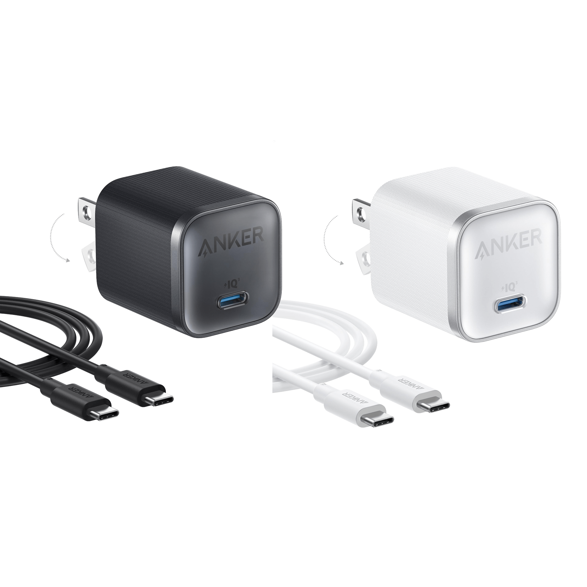 Nano Charger (45W) with USB-C to USB-C Cable 2-Pack C2