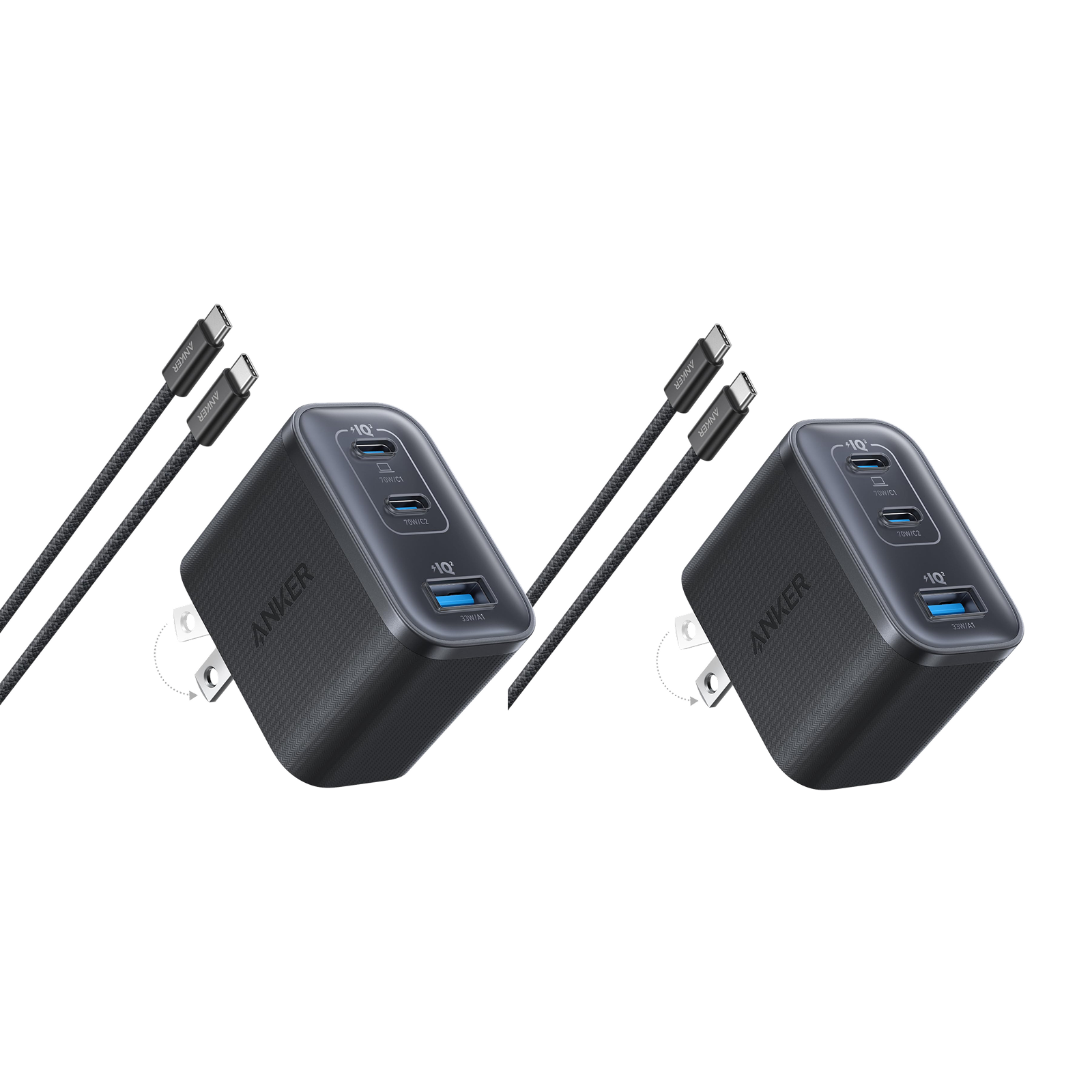 Nano Charger (70W, 3 Ports) -2 Pack W7