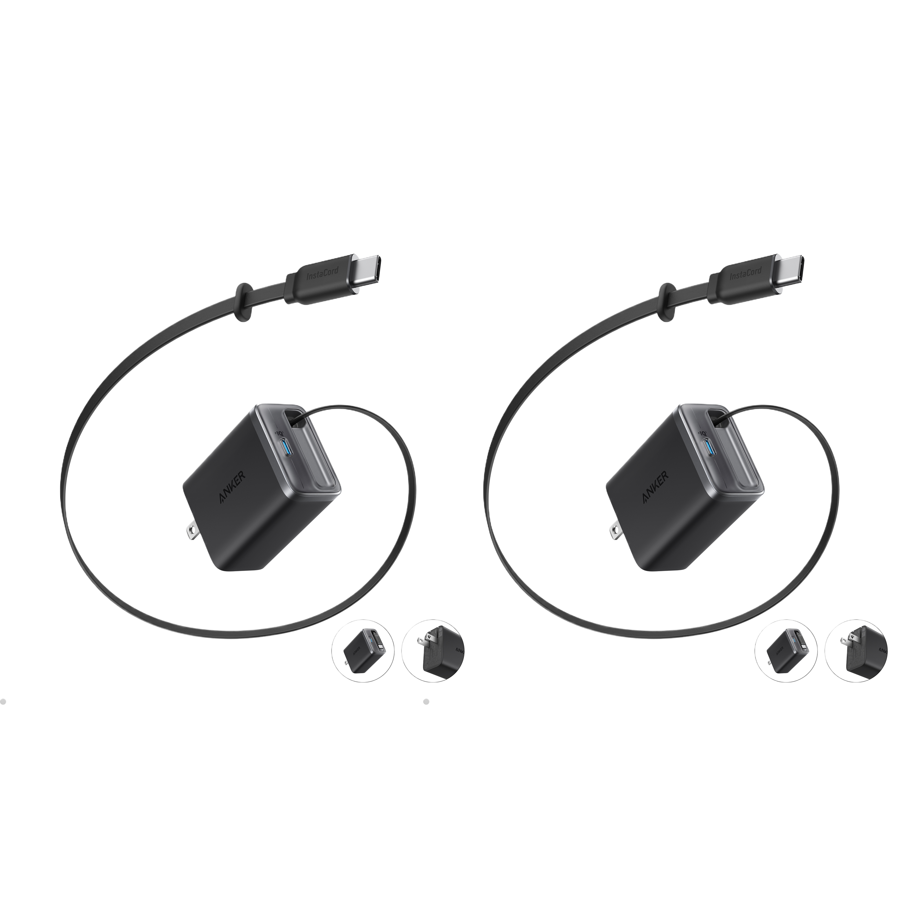 Nano Charger (35W, Built-In Retractable USB-C Cable) —2- Pack E8