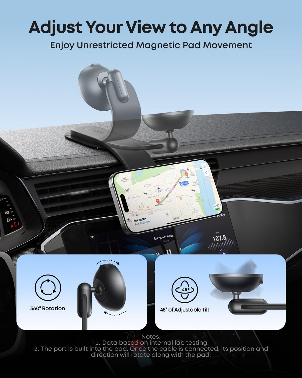 Nano Wireless Car Charger (Magnetic, Detachable Pad) X9
