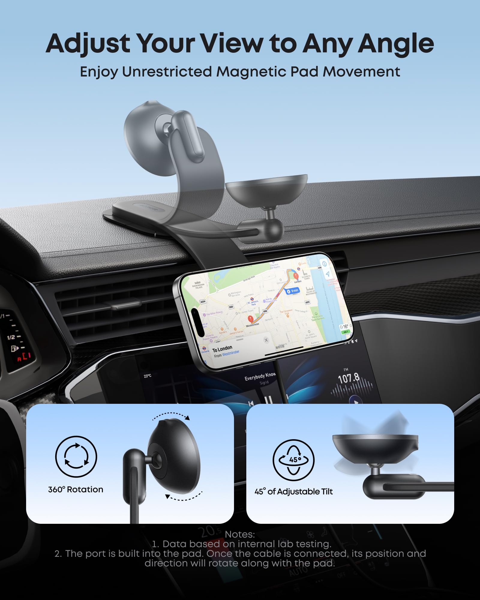 MagGo Wireless Charging Station and Nano Wireless Car Charger D2