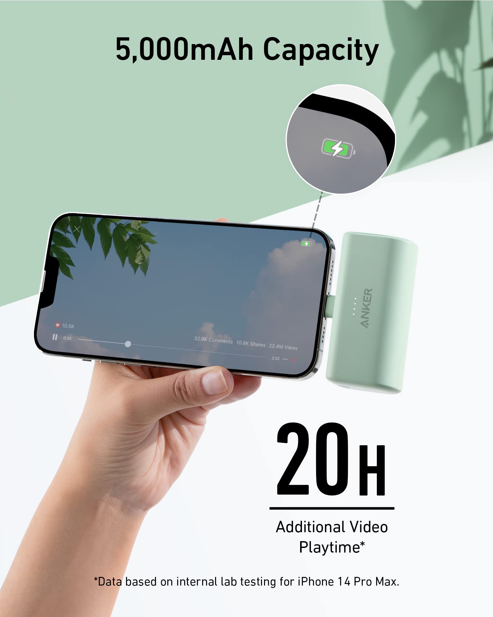 Nano Power Bank (12W, Built-In Lightning Connector)-boa P0