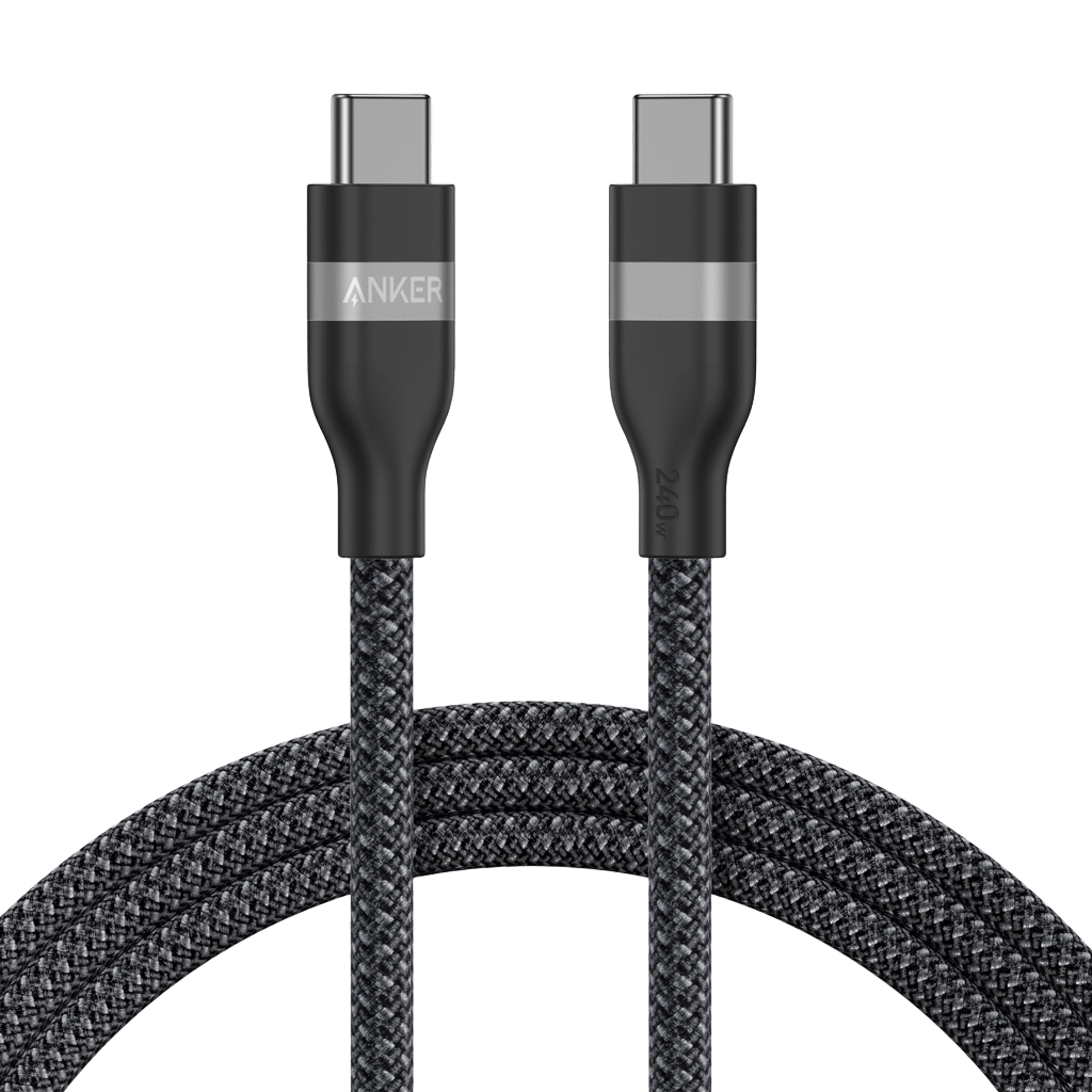 Nano Charger (45W) with USB-C to USB-C Cable and USB-C to USB-C Cable (6 ft, 240W, Upcycled-Braided) Q1