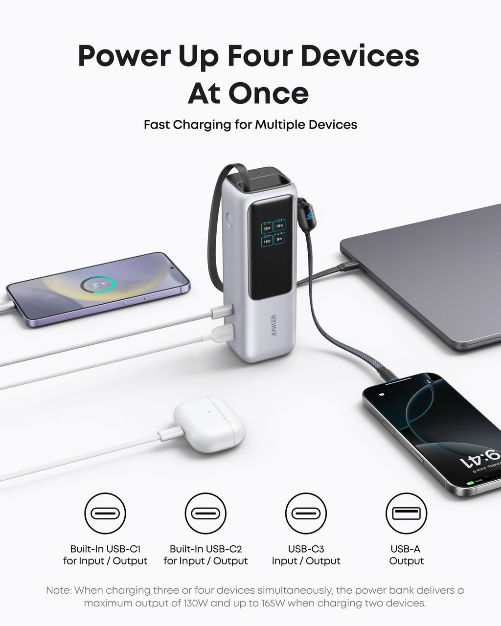 Laptop Power Bank (25K, 165W, Built-In and Retractable Cables) | Customizable J4