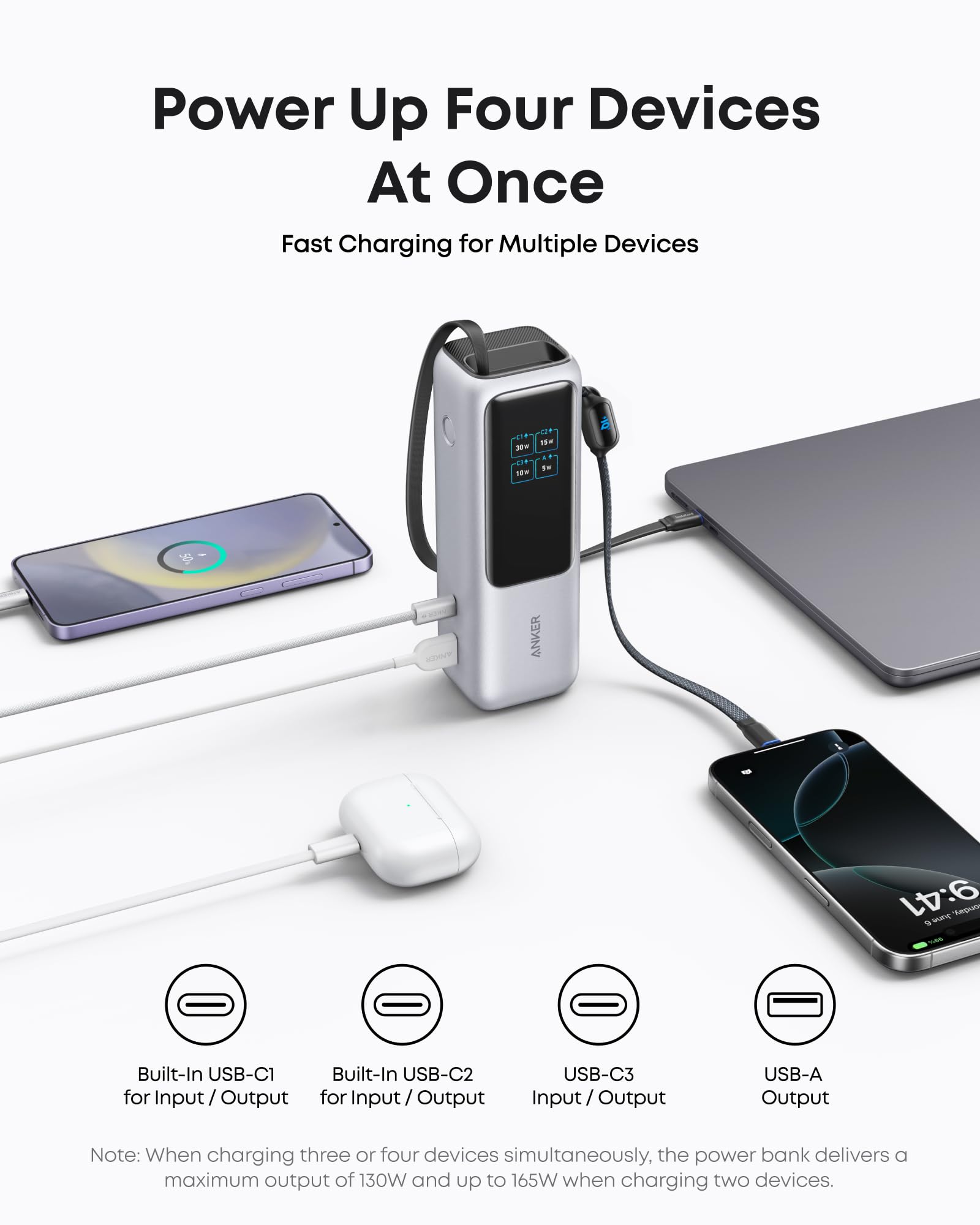 Laptop Power Bank (25K, 165W, Built-In and Retractable Cables) | Customizable J4