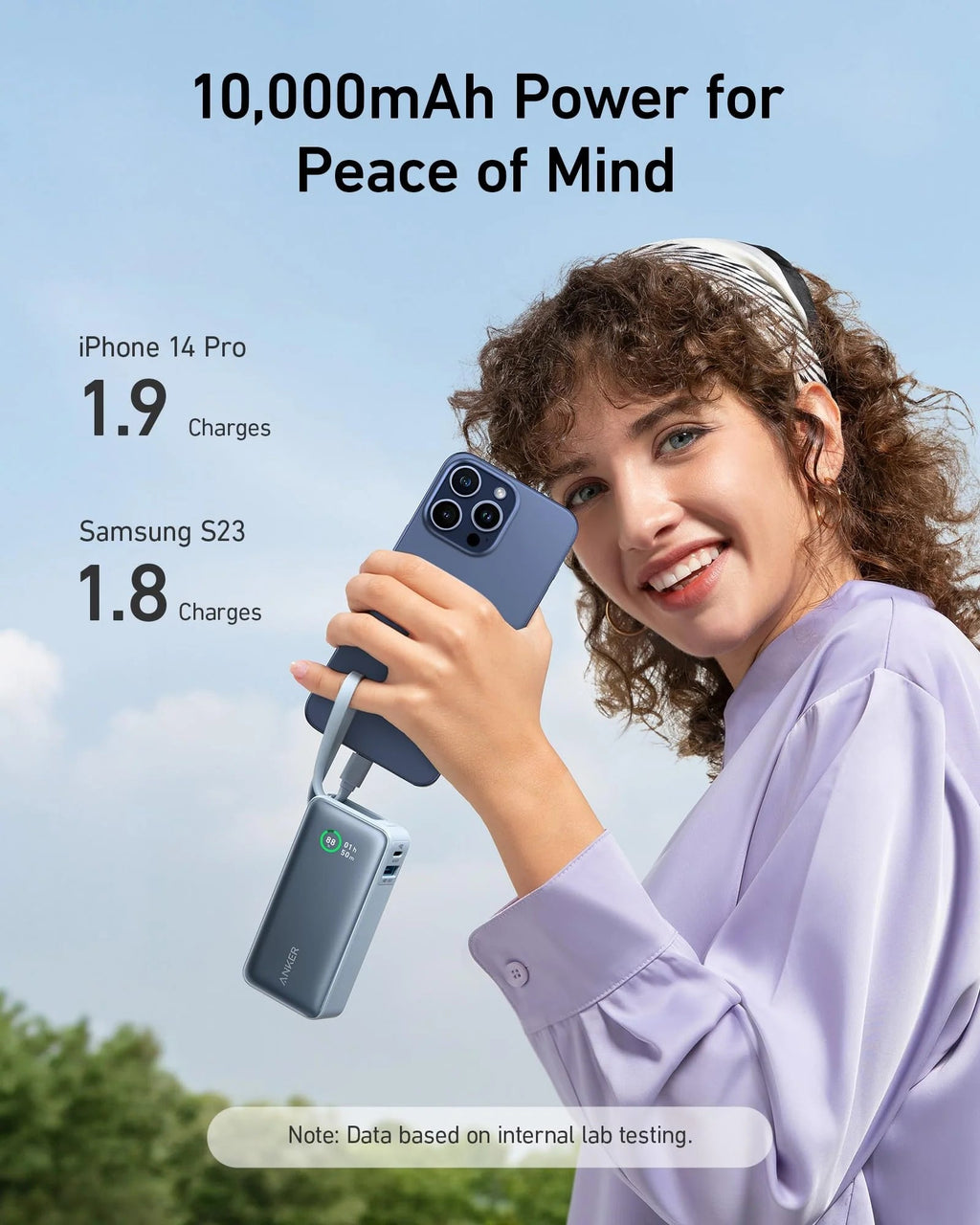 Nano Power Bank (30W, Built-In USB-C Cable) X0