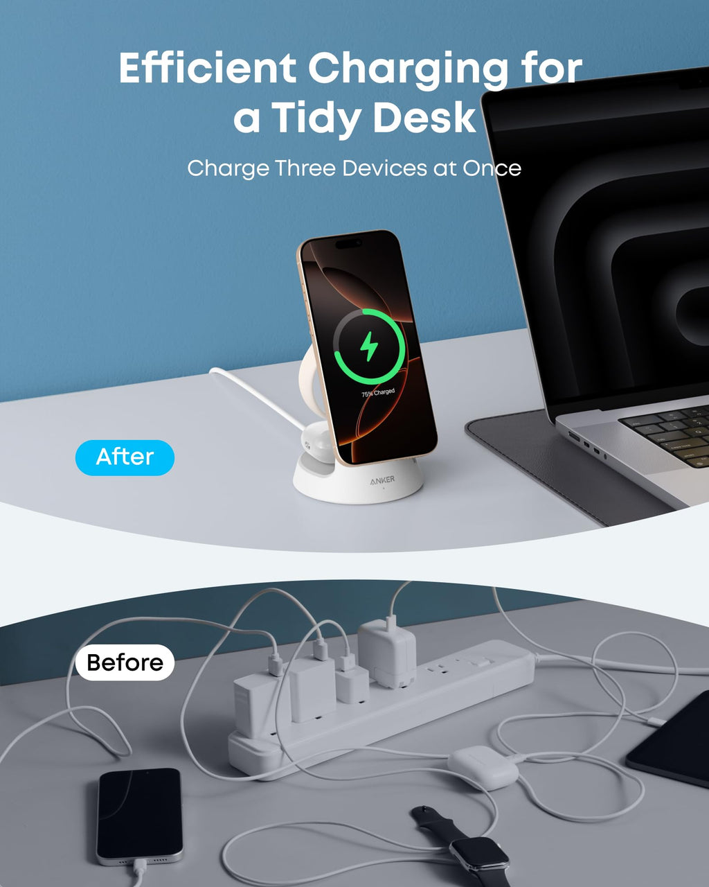 MagGo Wireless Charging Station (3-in-1, Dock Stand) H1
