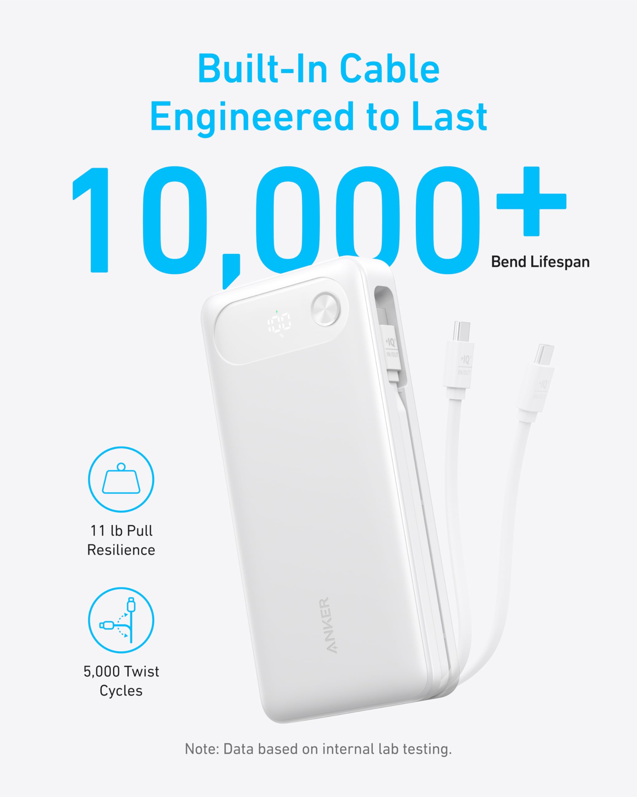 Power Bank (20K, 87W, Built-In USB-C Cable) P1