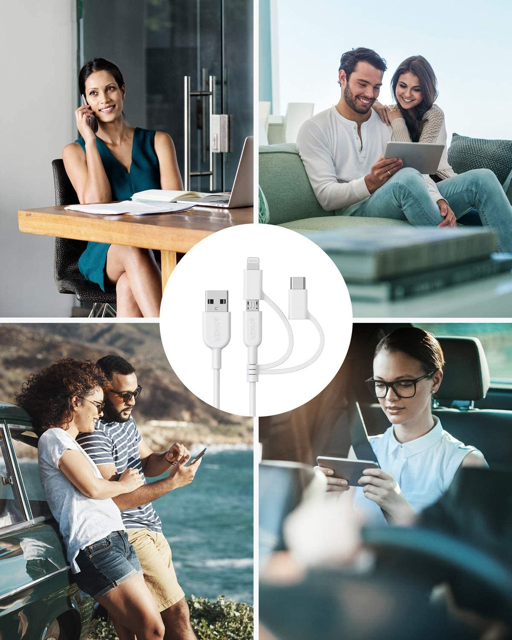 321 USB-A to Lightning Cable (3 ft 3-in-1) K4