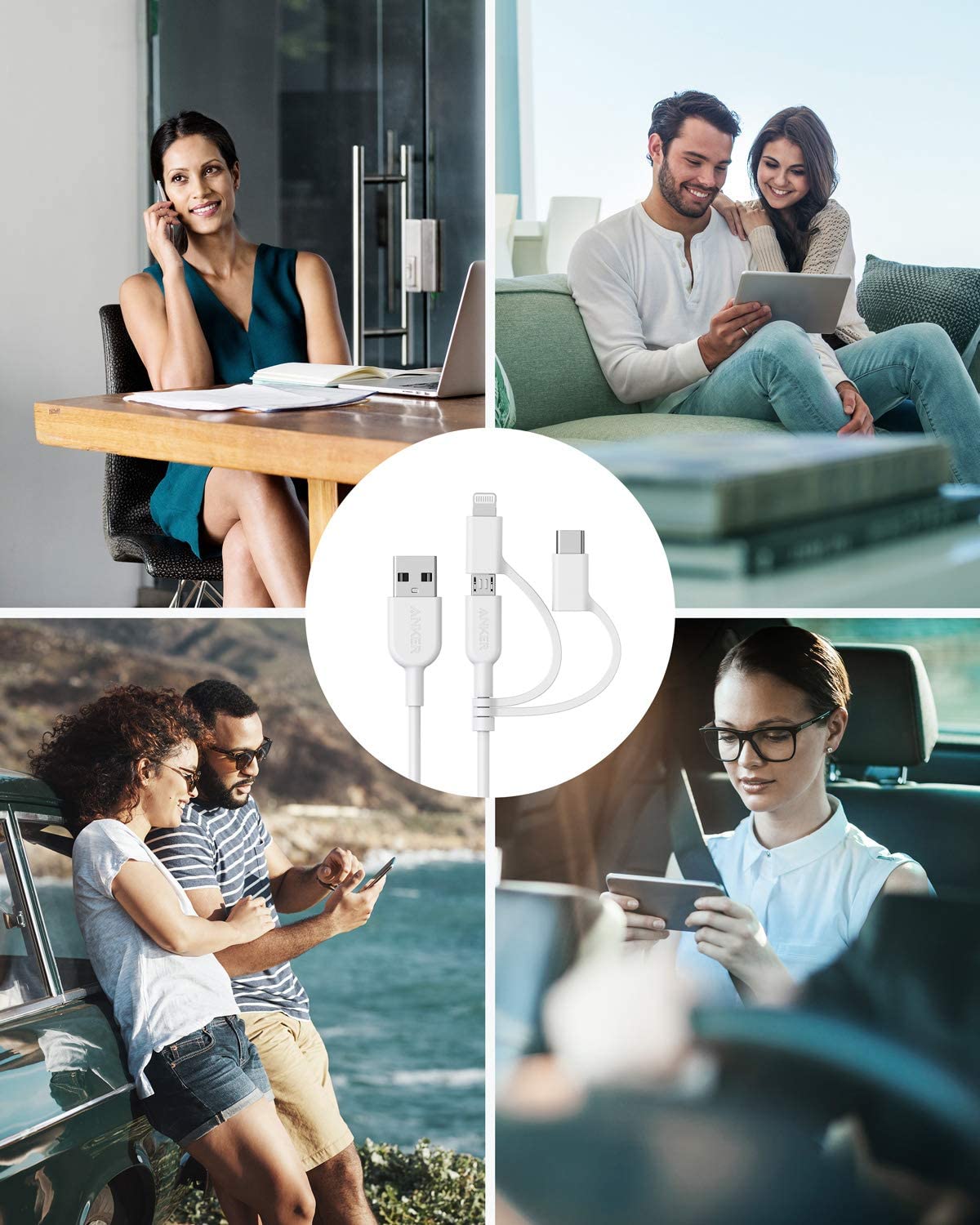 321 USB-A to Lightning Cable (3 ft 3-in-1) K4