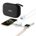 MagGo Wireless Charging Station (3-in-1, Foldable Pad, Aurora White, with Travel Case & Adapter) M8